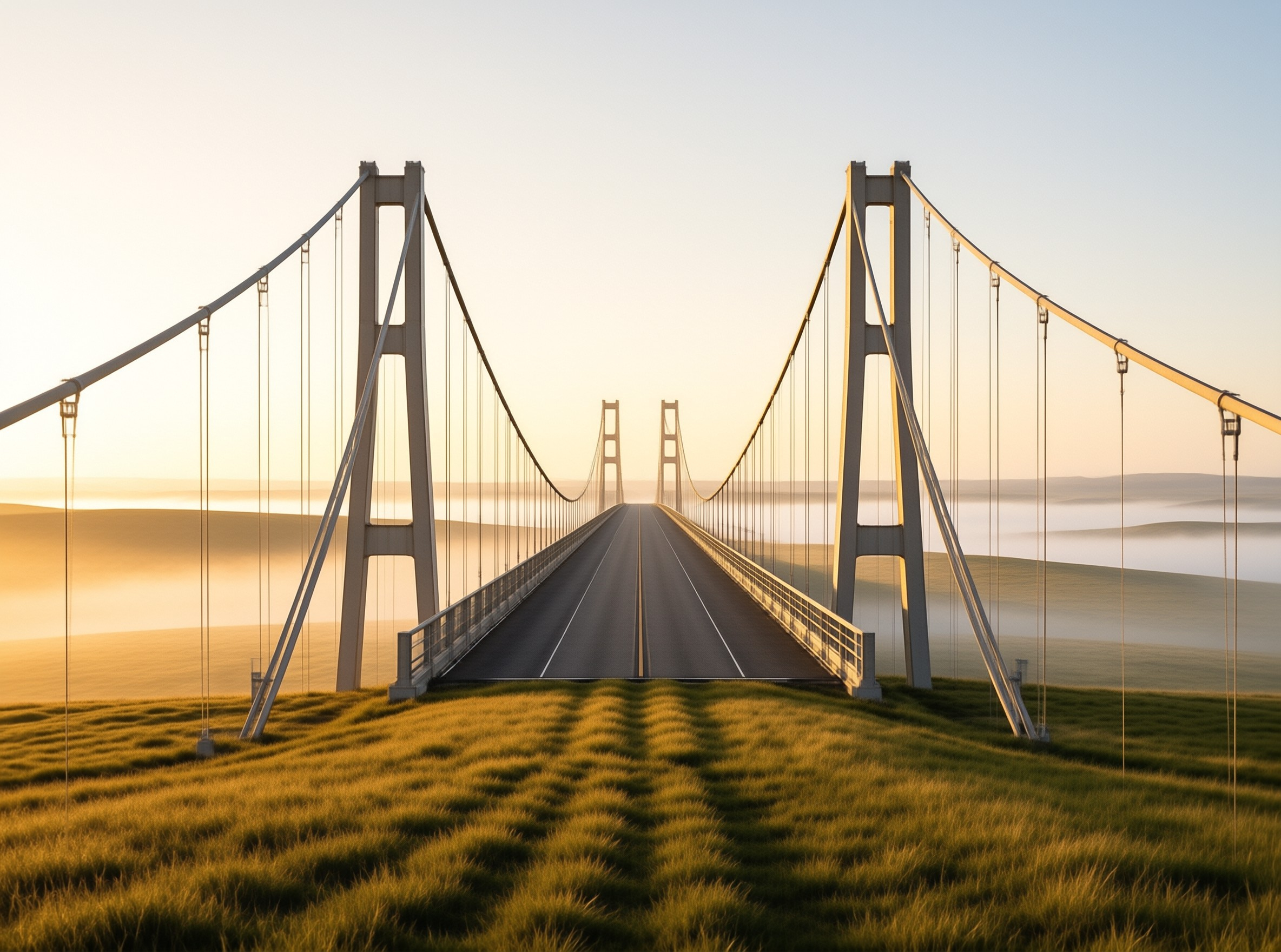 Suspension Bridge at Sunrise