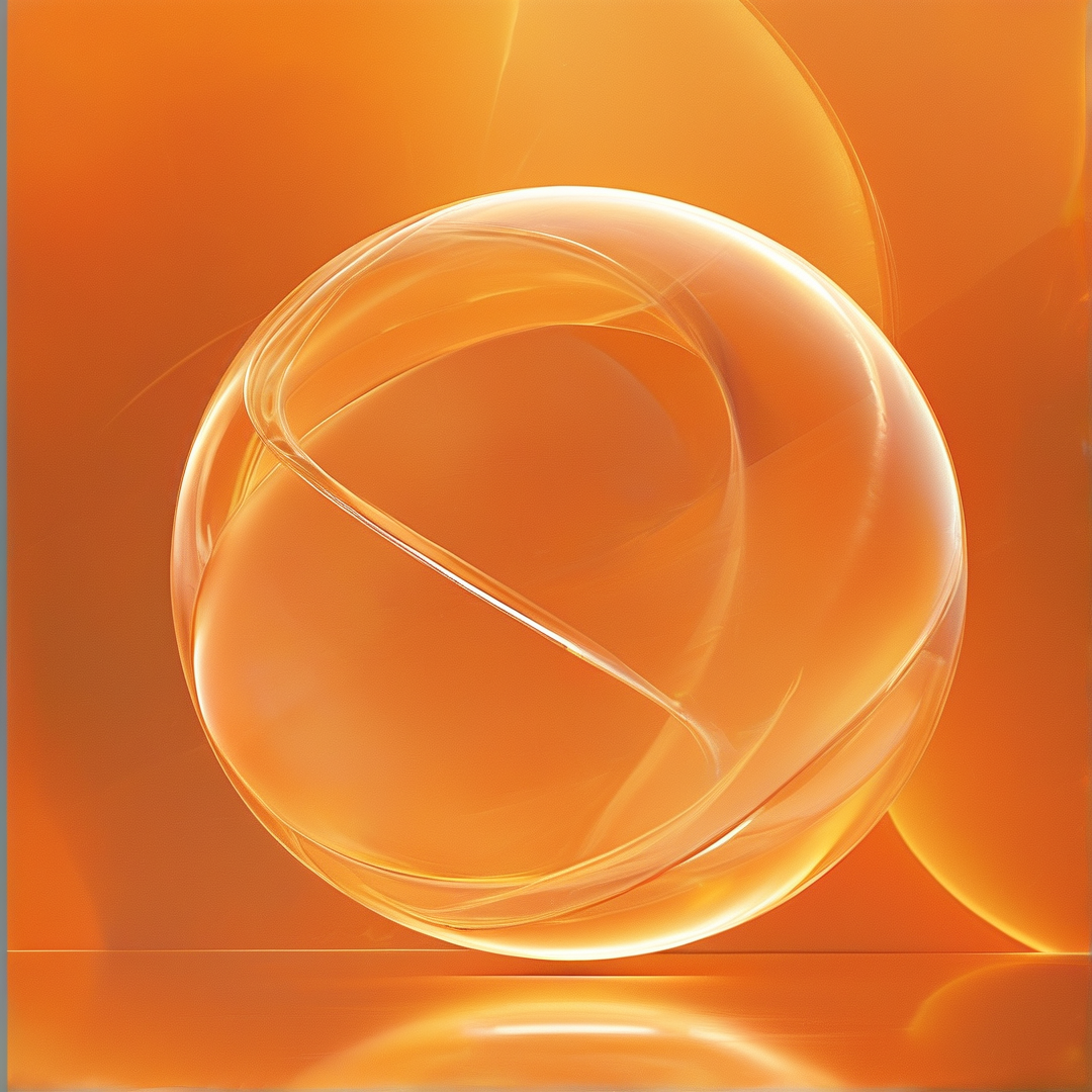 Orange Glossy 3D Sphere