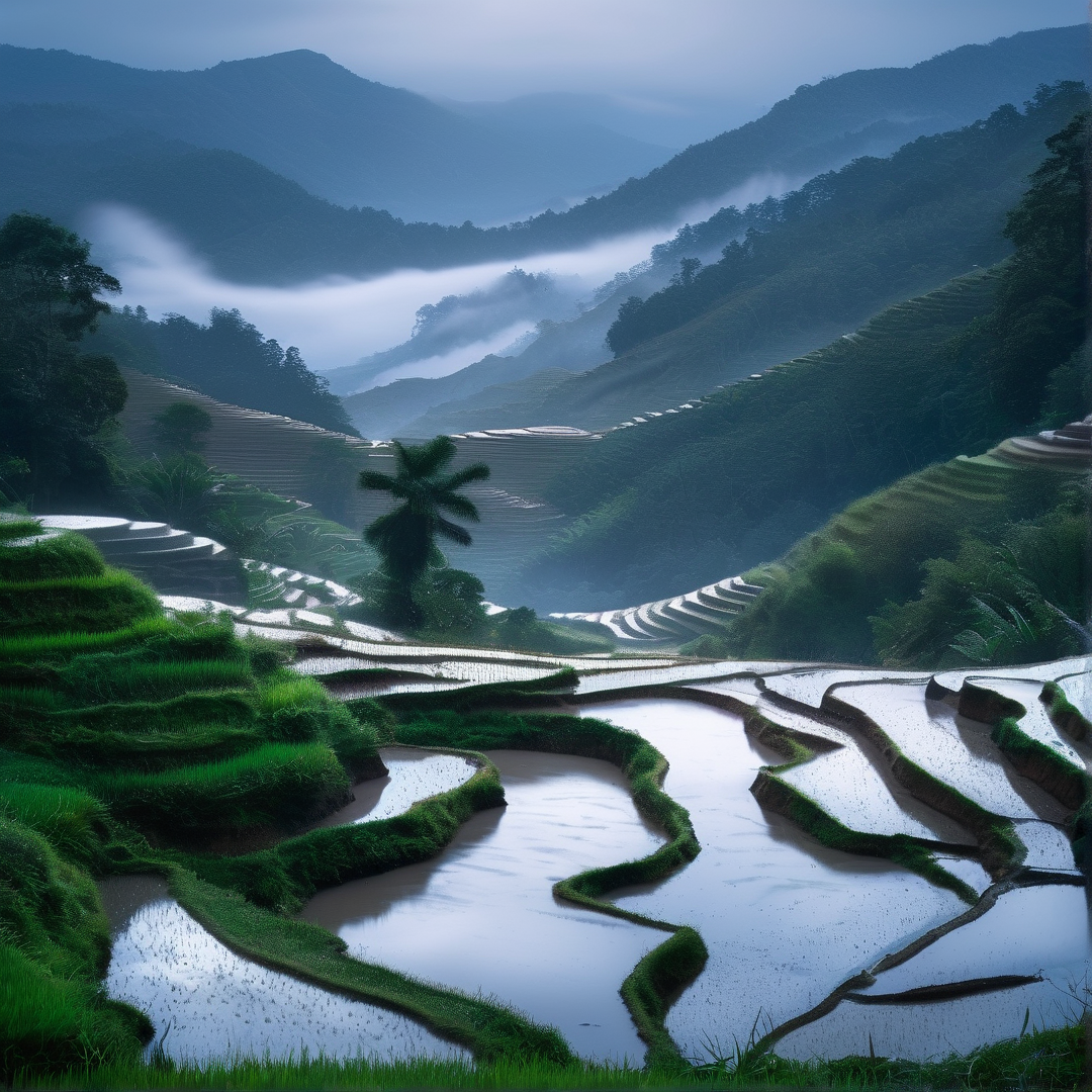 Misty Rice Terraces