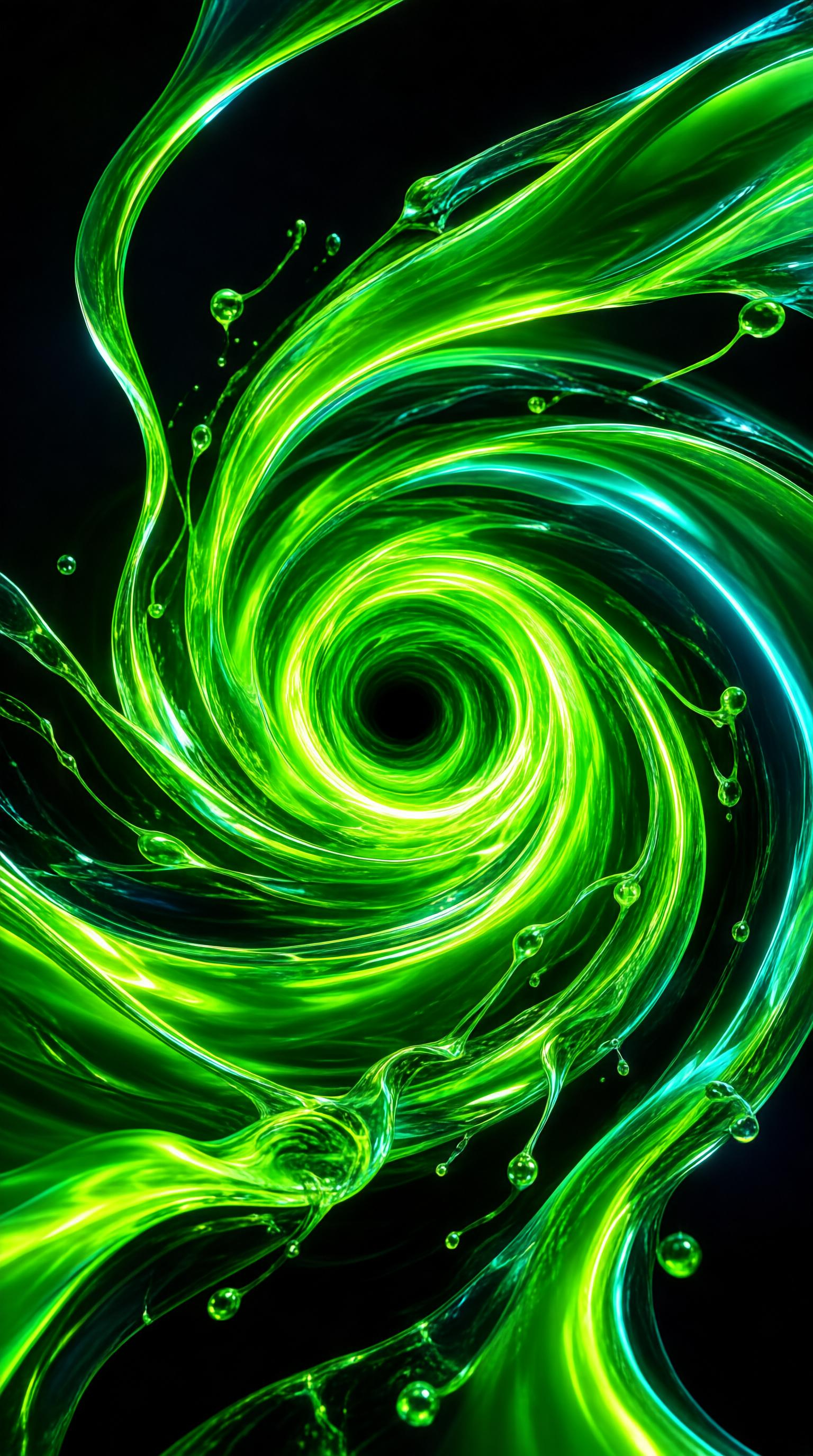 Neon Green Liquid Vortex