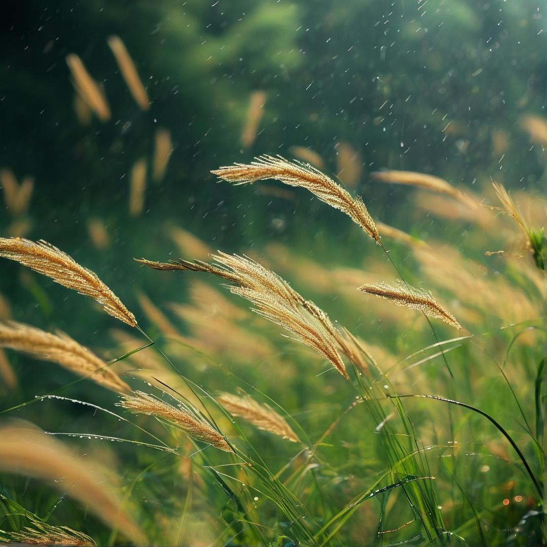 Golden Grass in Mist