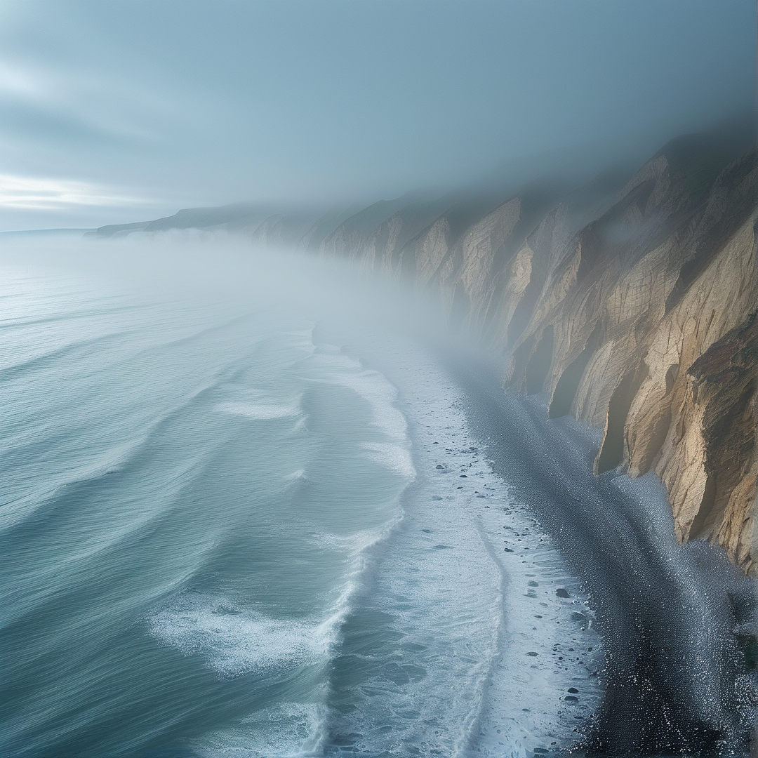 Coastal Cliffs in Fog