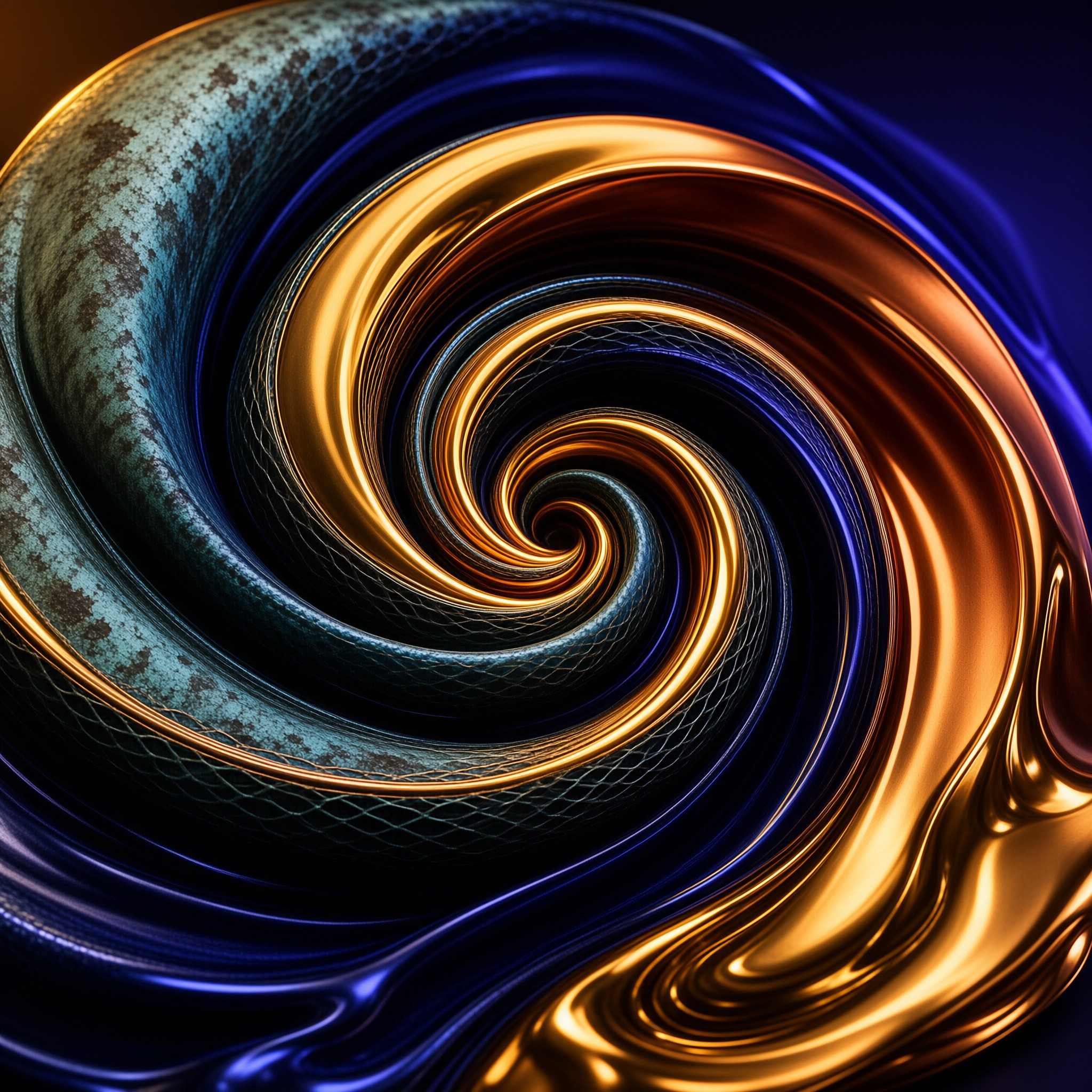 Abstract Metallic Spiral