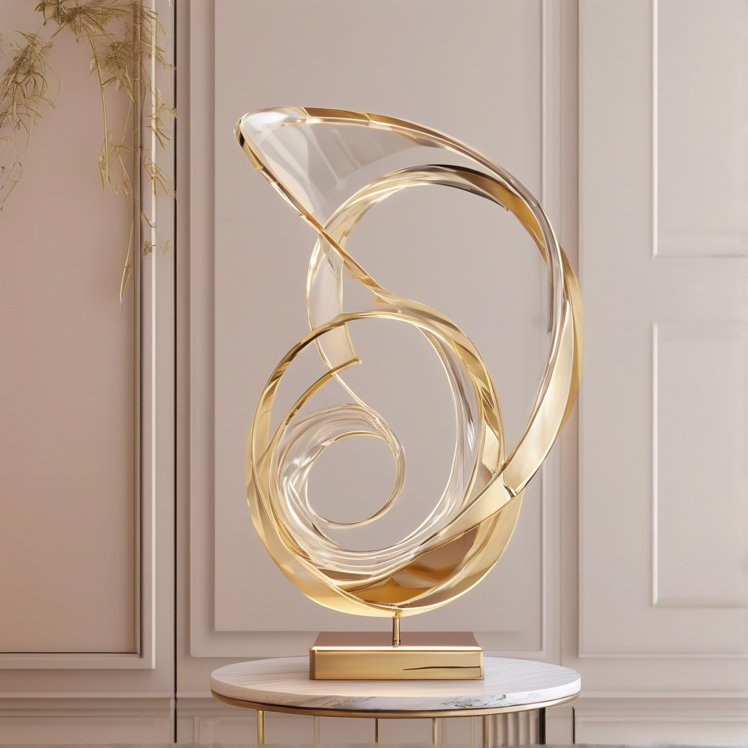 Abstract Gold Sculpture