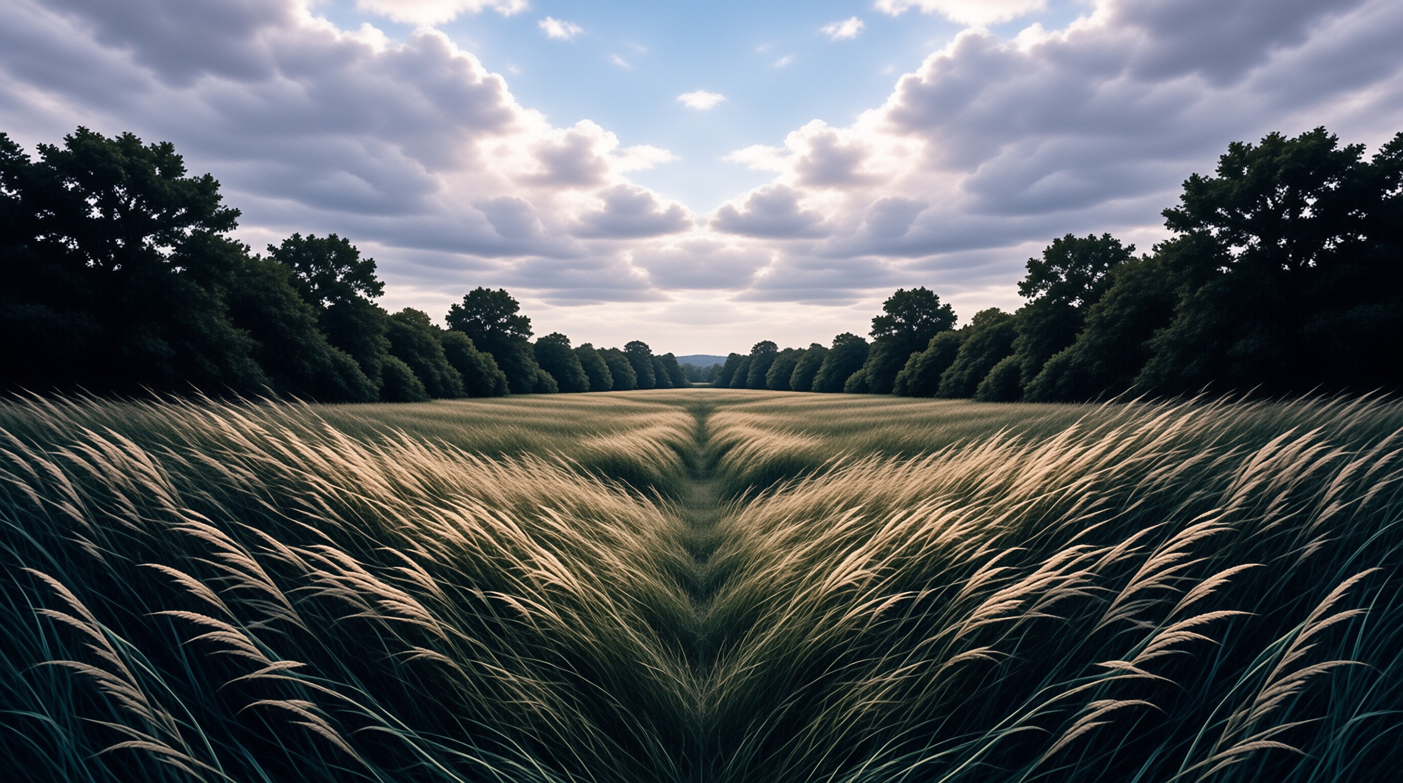 Golden Grass Field Landscape