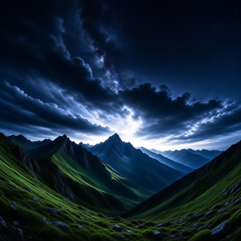 Starry Night Over Mountains