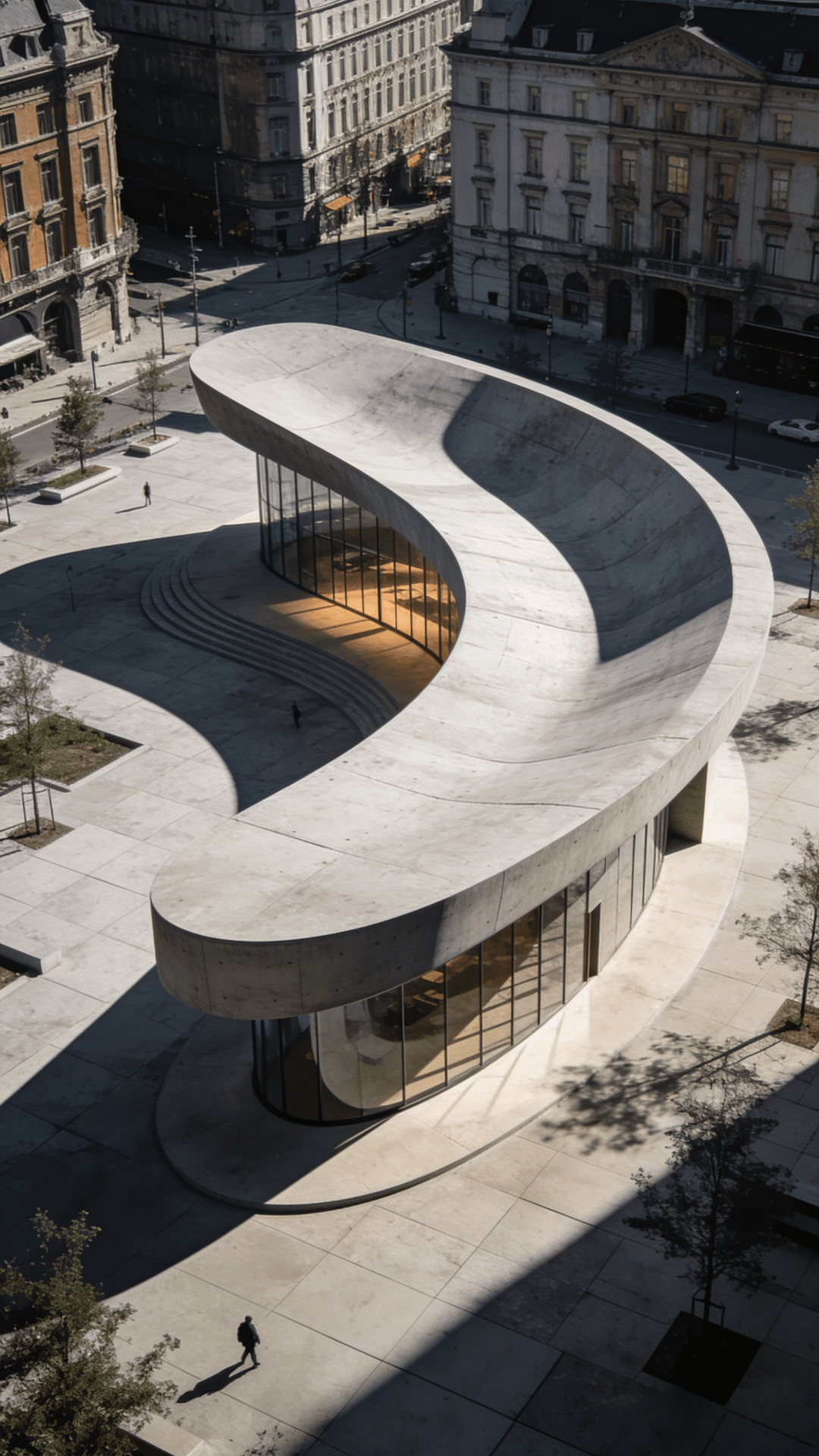 Pavilion with Curved Concrete — Urban Plaza