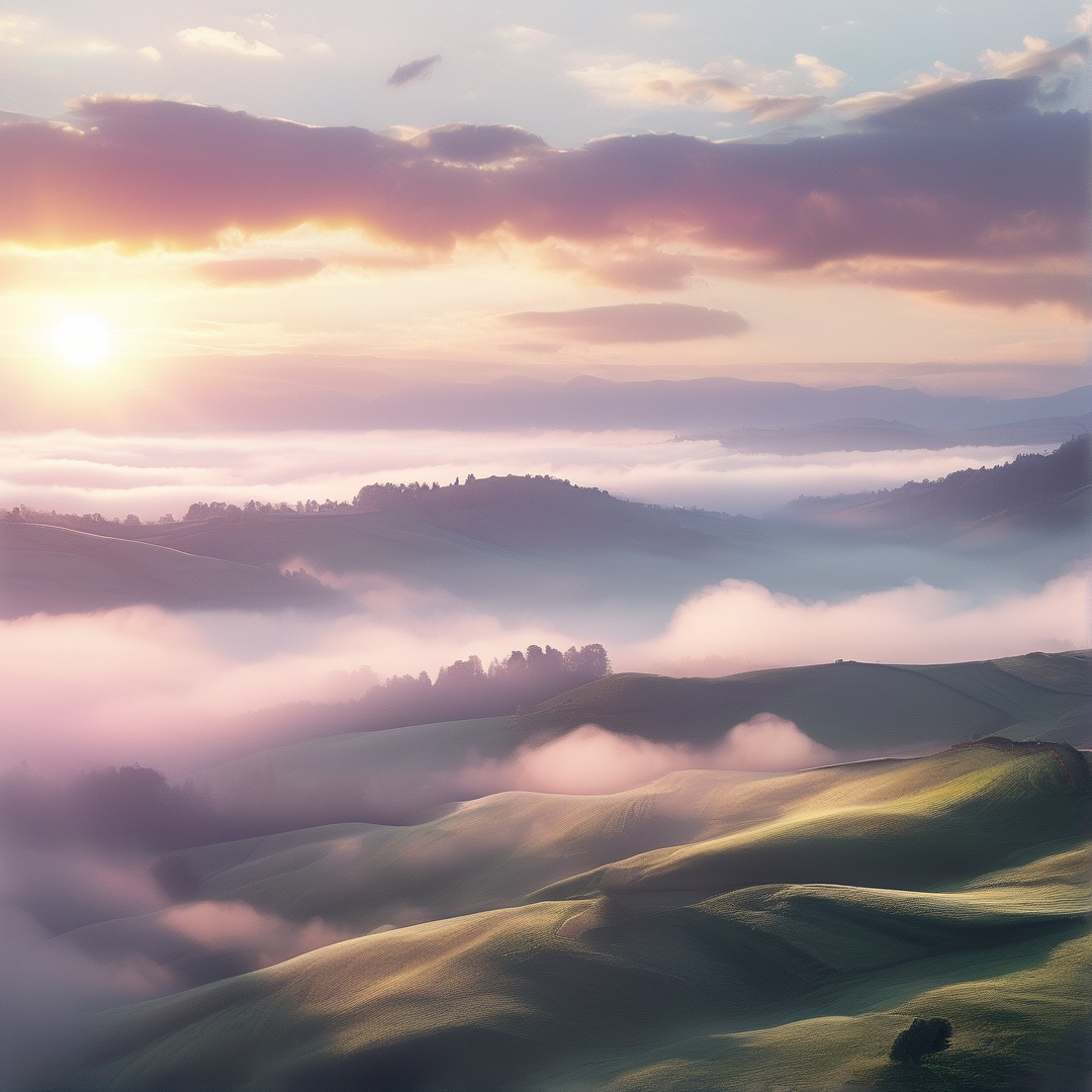 Misty Hills at Sunrise