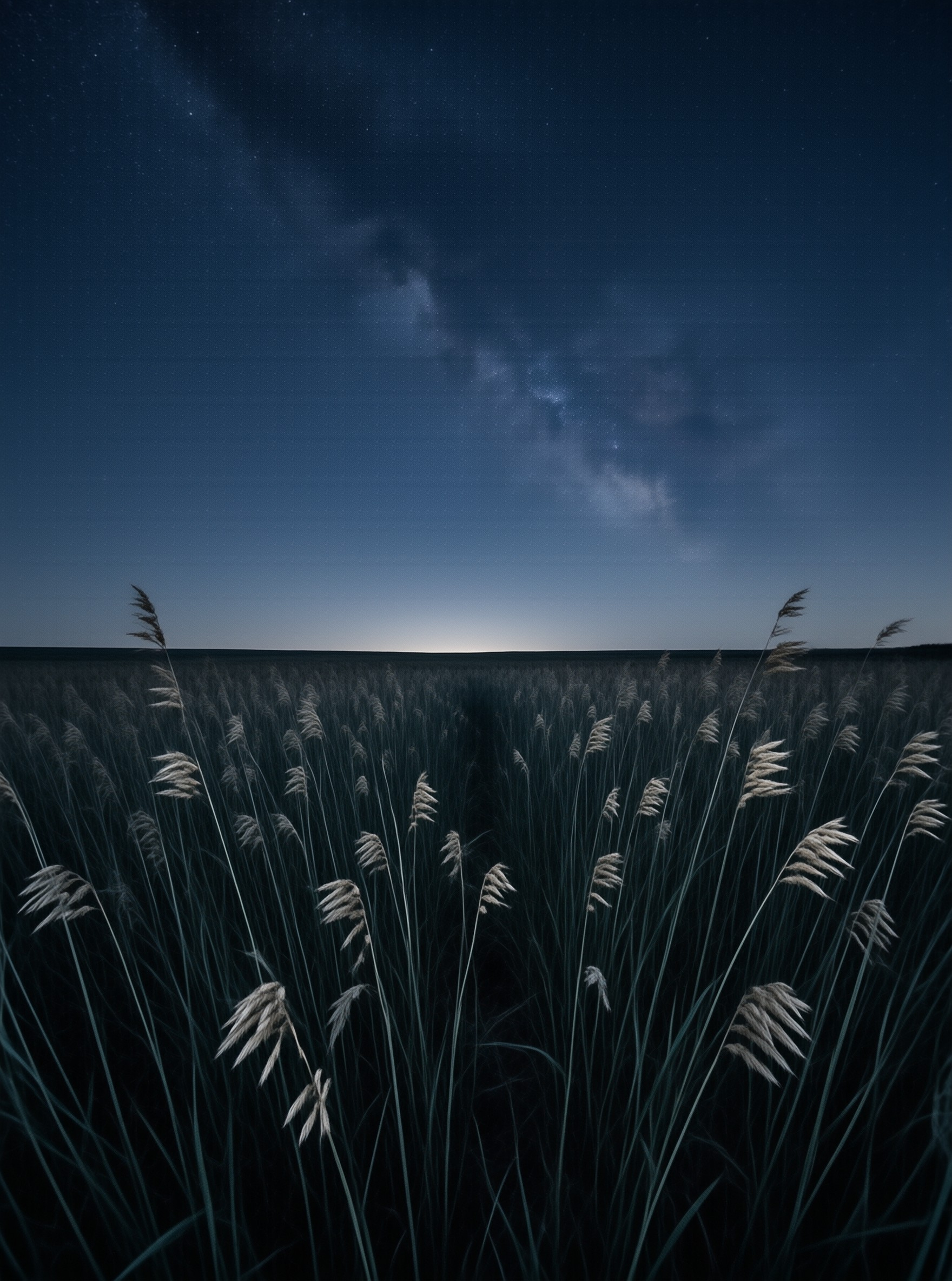 Milky Way over Grassland
