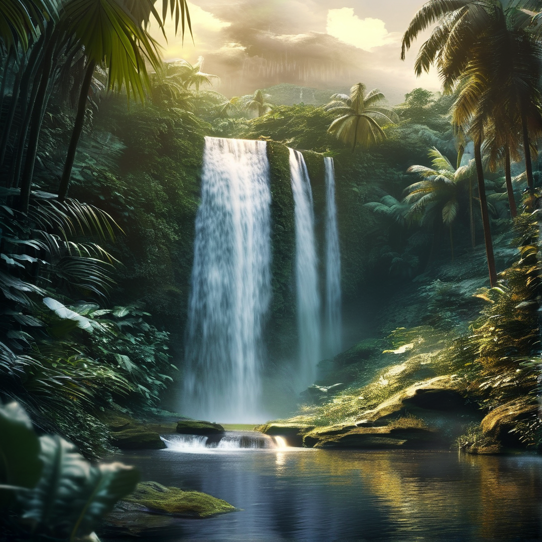 Tropical Waterfall Paradise