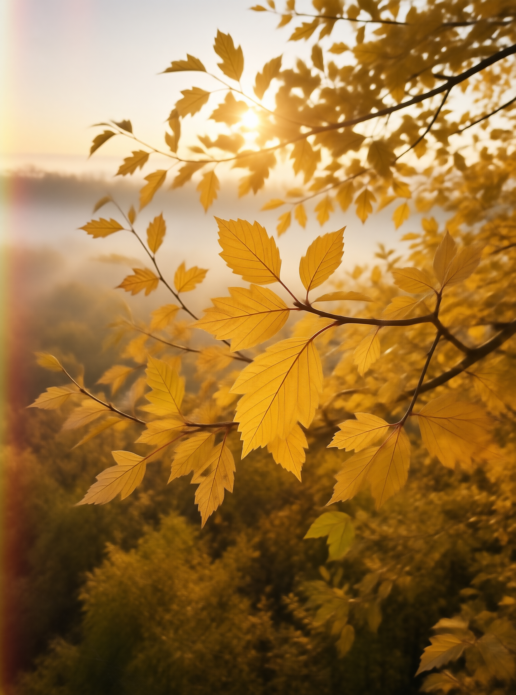 Sunlit Yellow Leaves