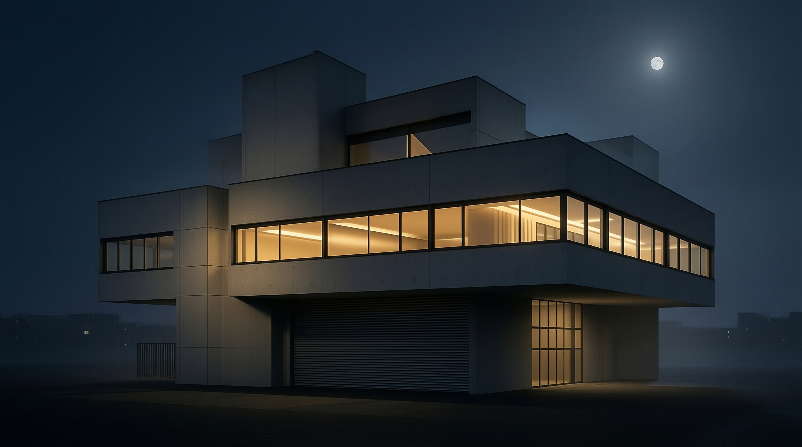 Modern House at Night