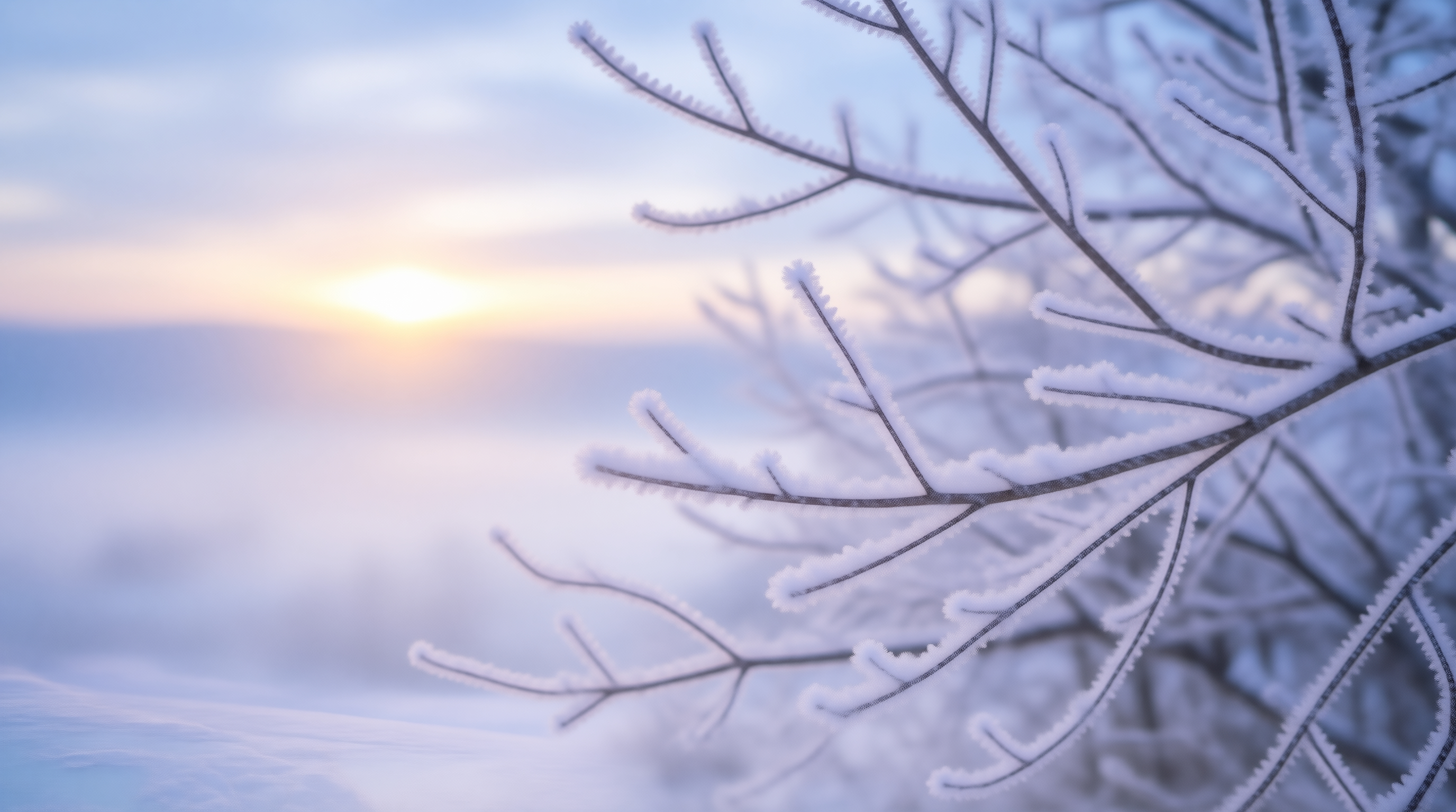 Frosty Branches at Sunrise