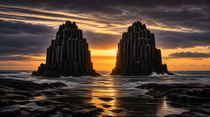 Sunset Sea Stacks