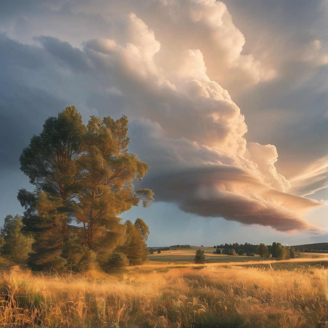 Golden Hour Prairie Sky