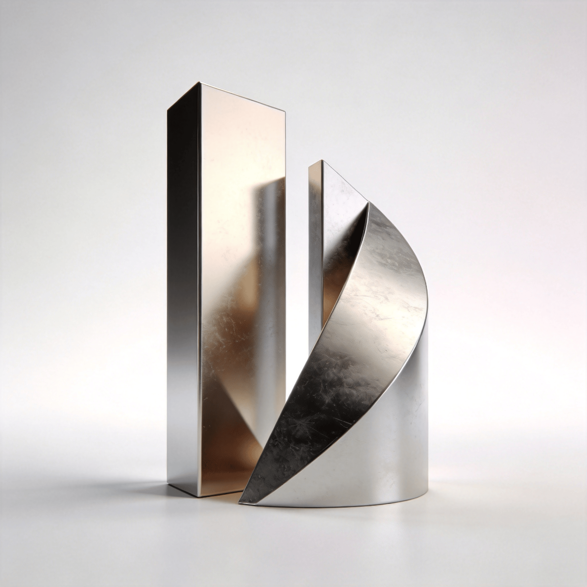 Elegant Metallic Abstract — Polished Chrome Composition