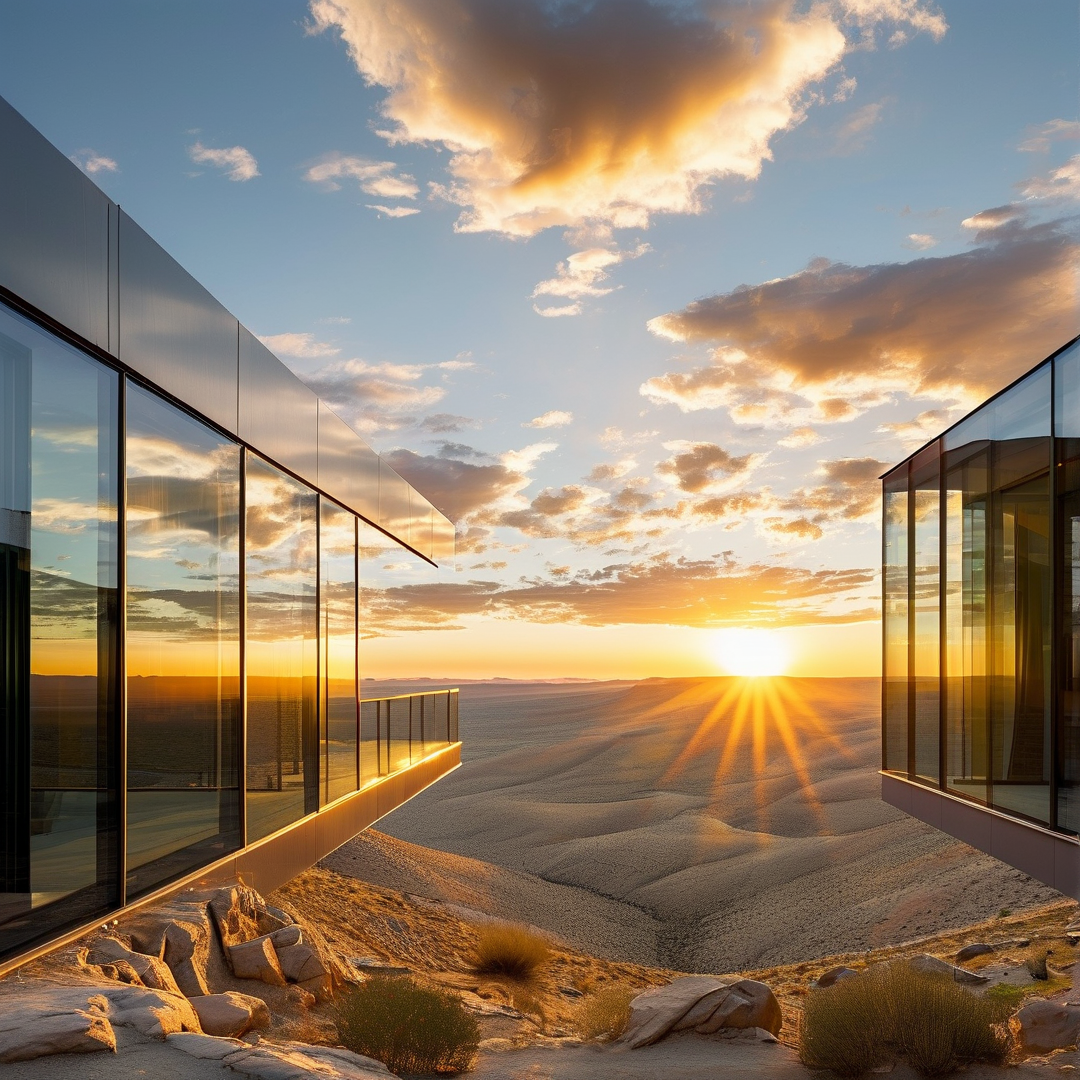 Modern Desert Villa Sunset
