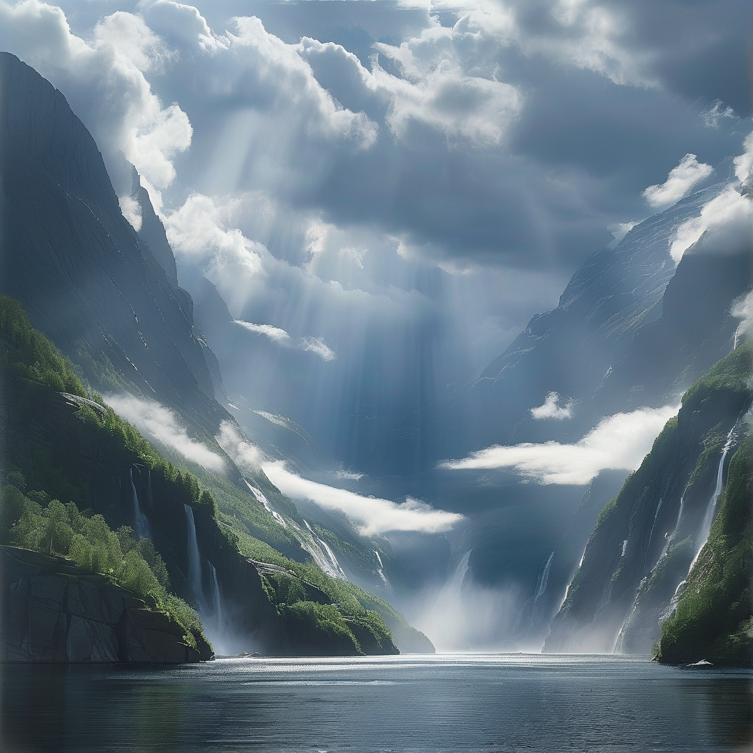 Sunlit Mountain Valley