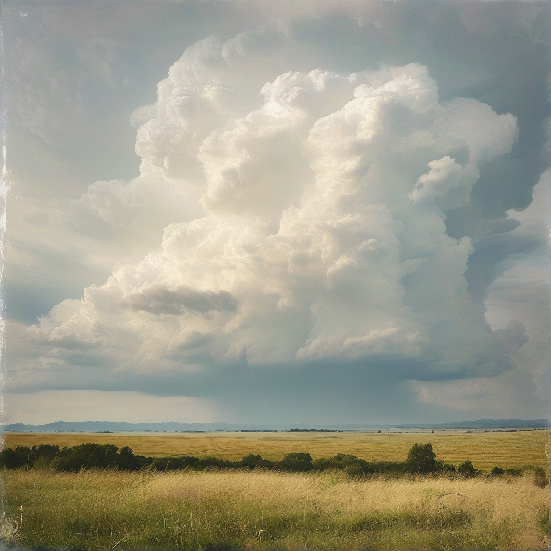 Towering Cloud Over Field