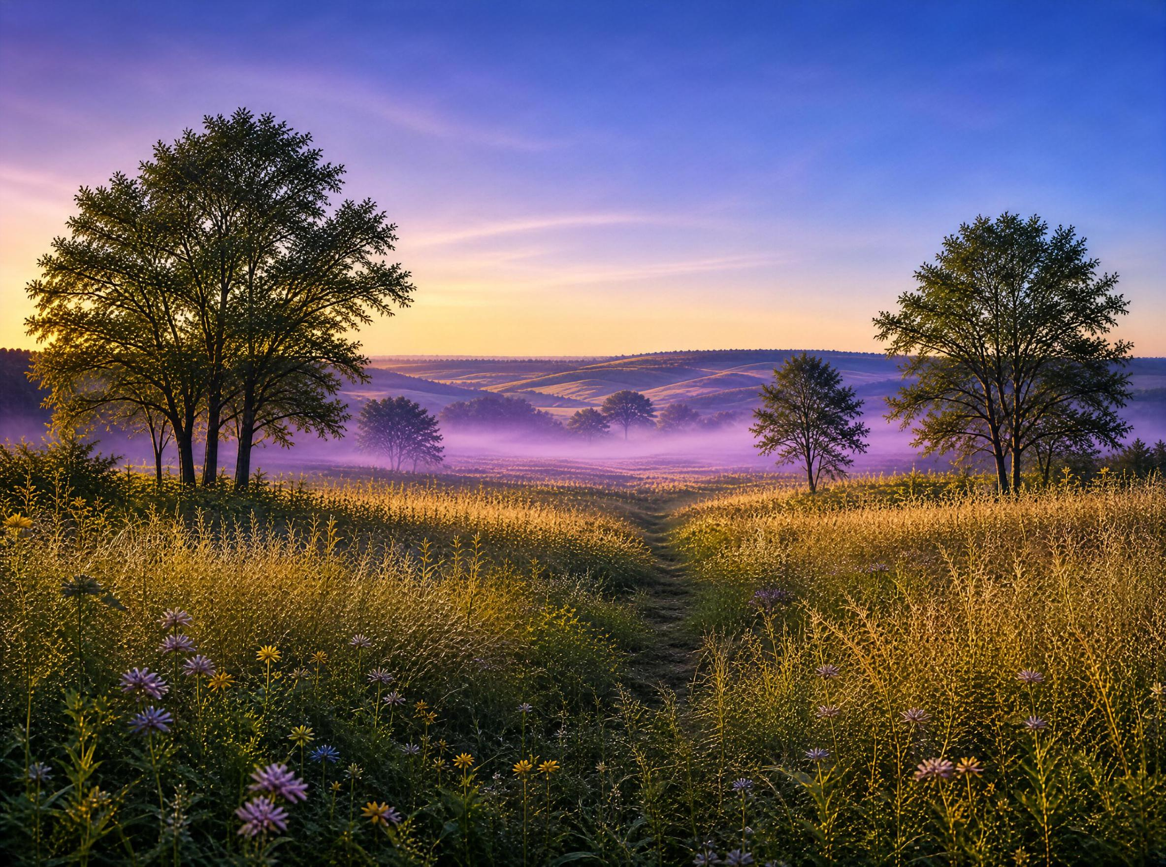 Serene Meadow at Dawn