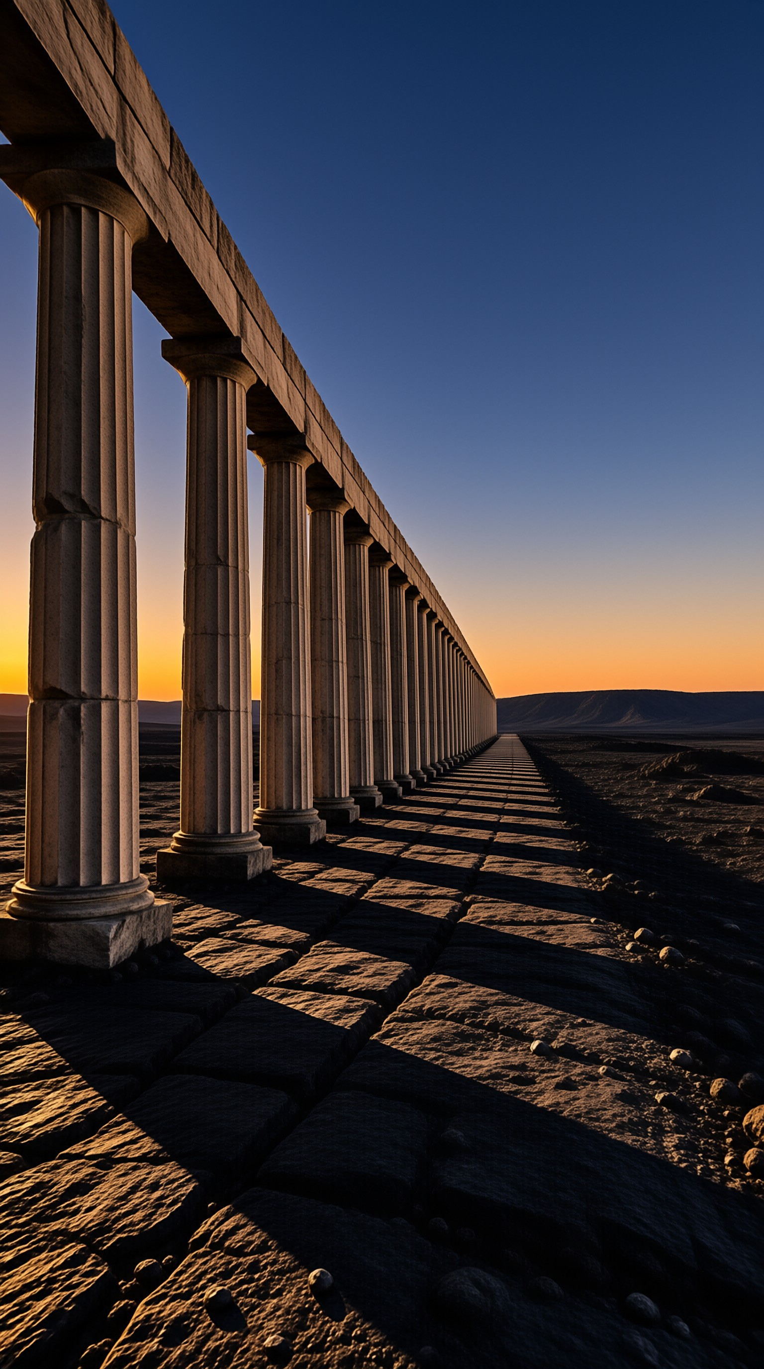 Ancient Columns at Sunset