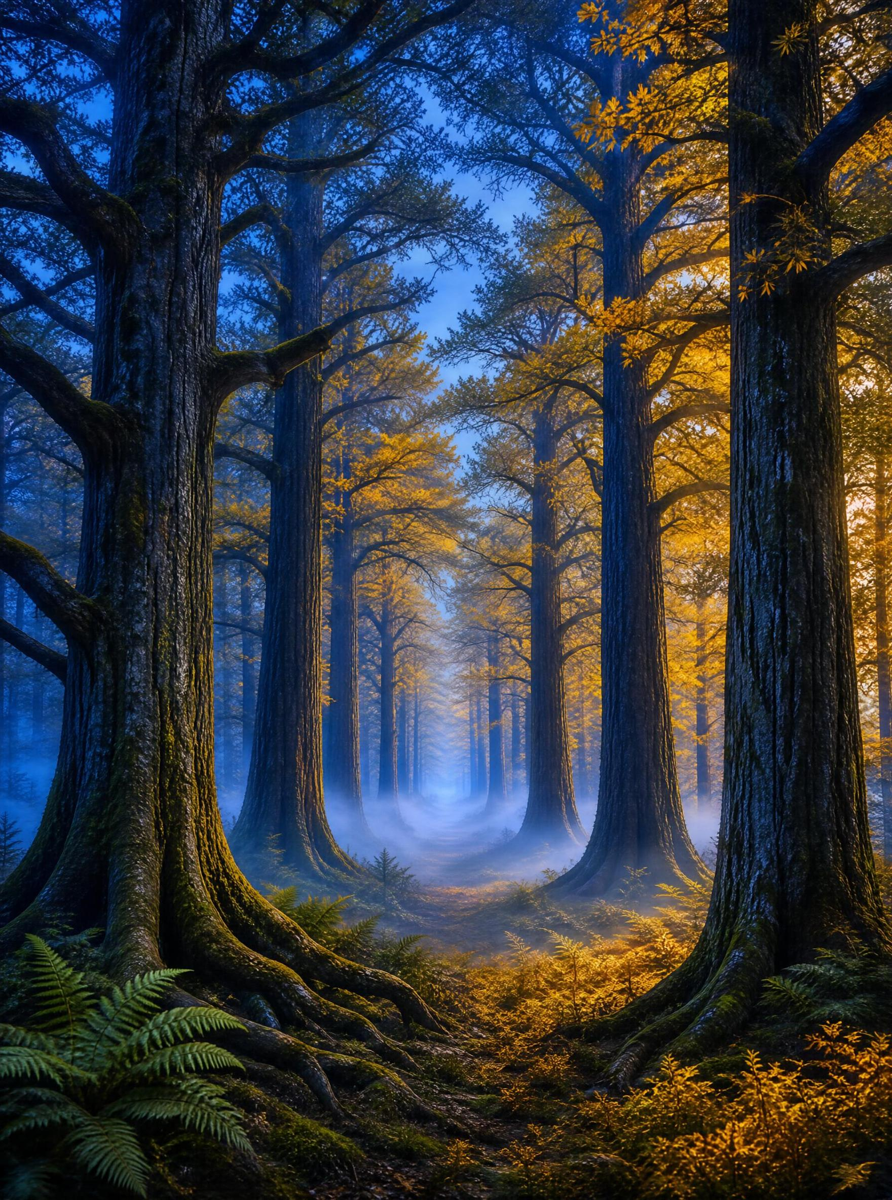 Mystical Forest at Dawn