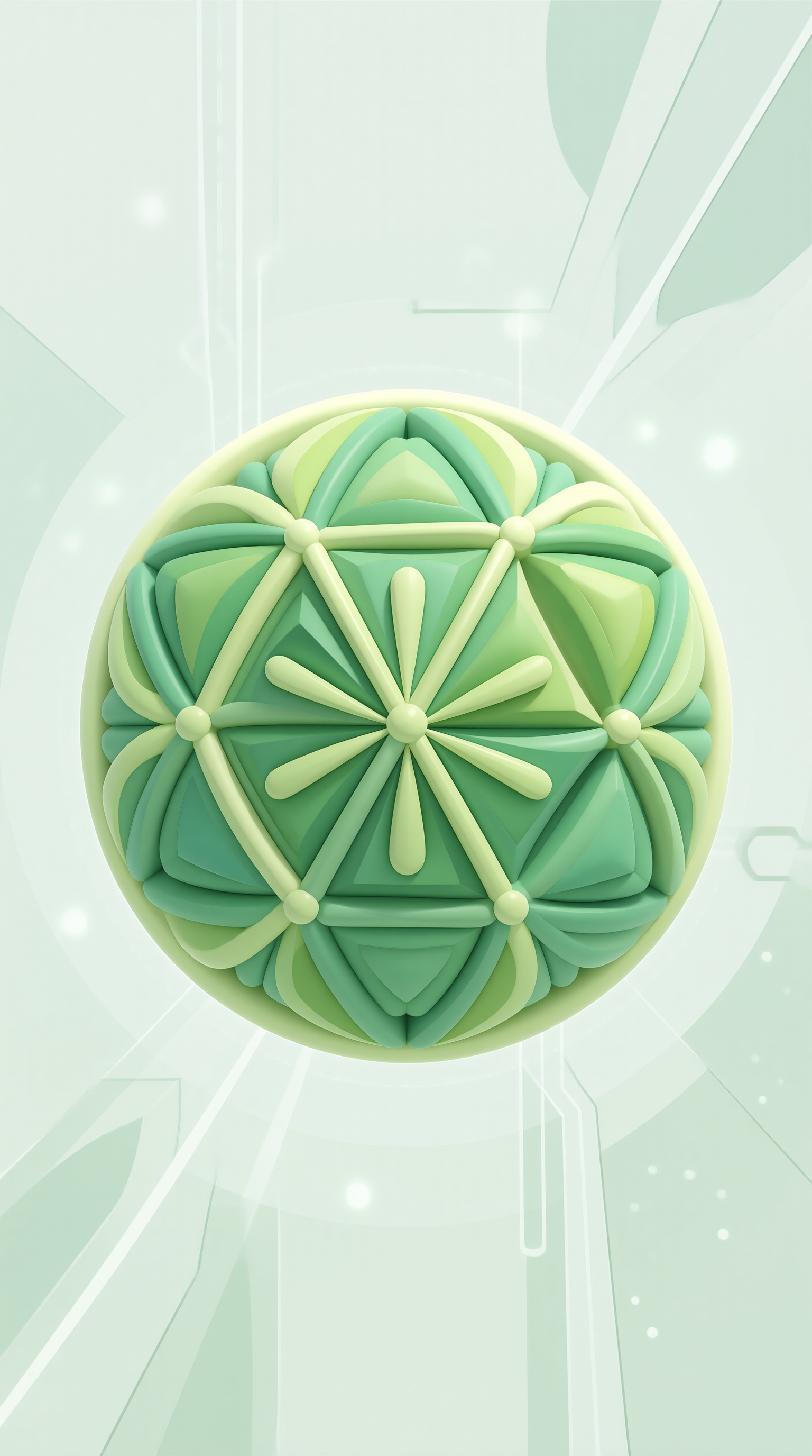 Mint Geometric Sphere — Faceted Study