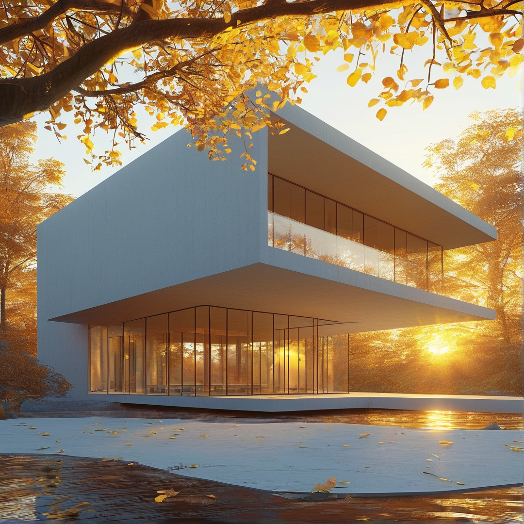 Minimalist Villa at Sunset
