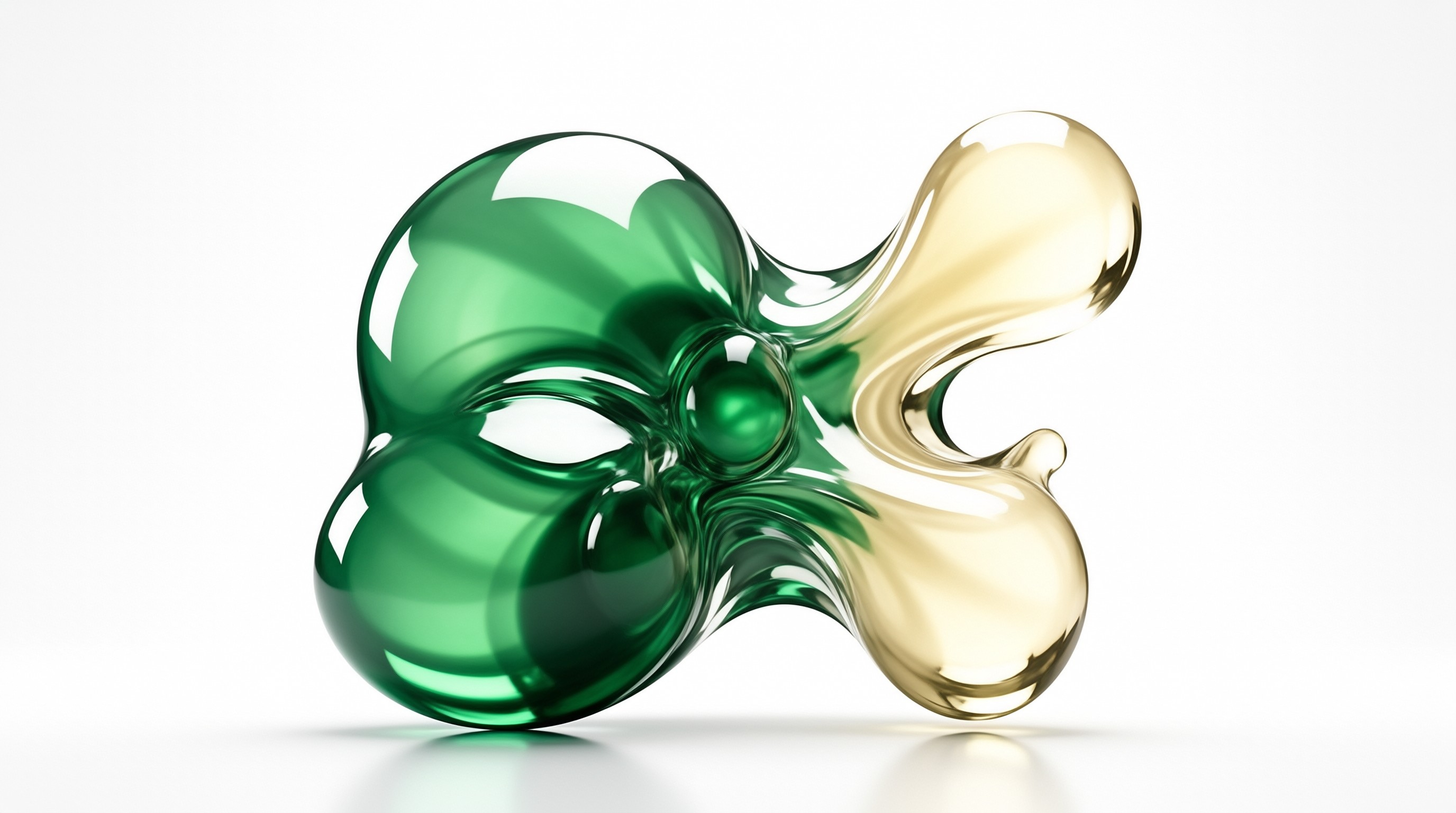 Green and Gold Glass Blob