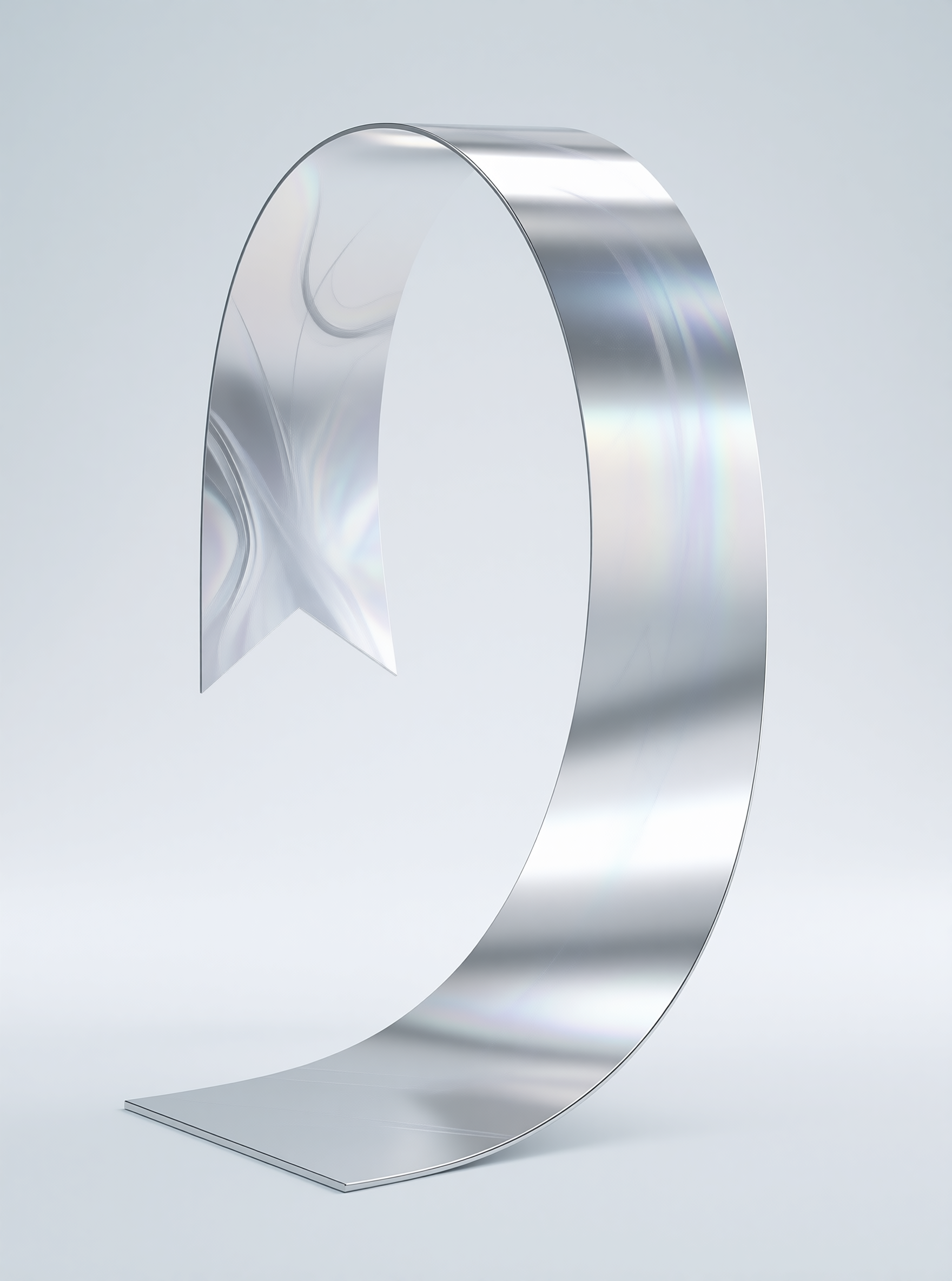 Silver Curved Metal Structure