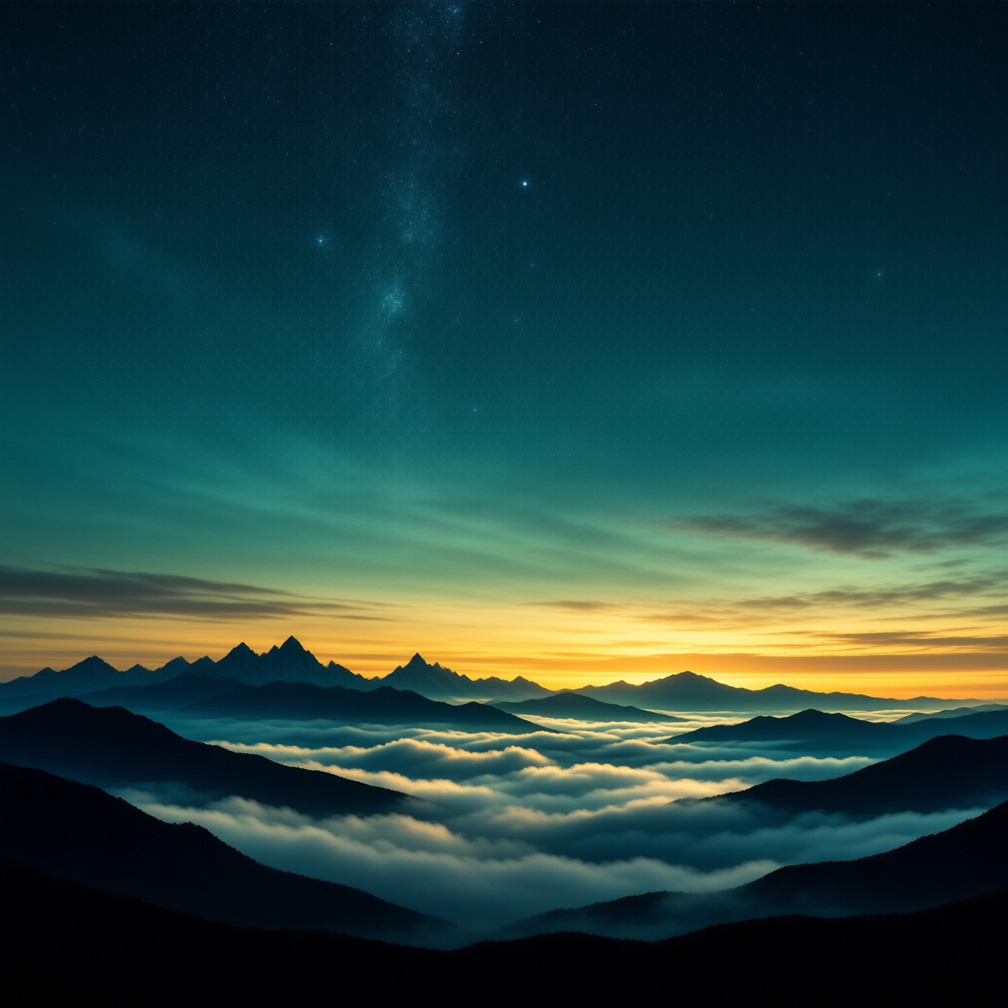Sea of Clouds and Starry Sky