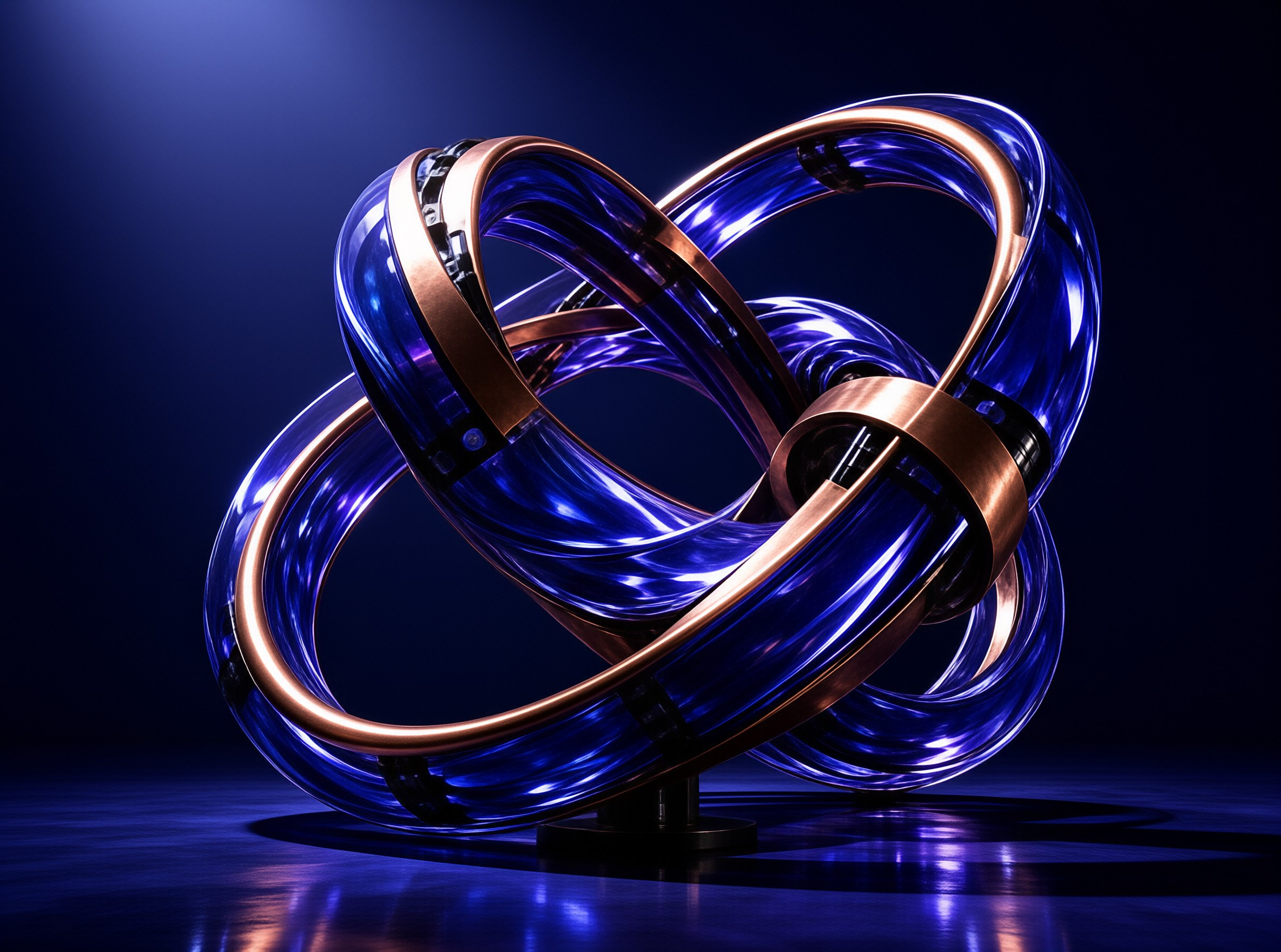 Abstract Blue Copper Knot