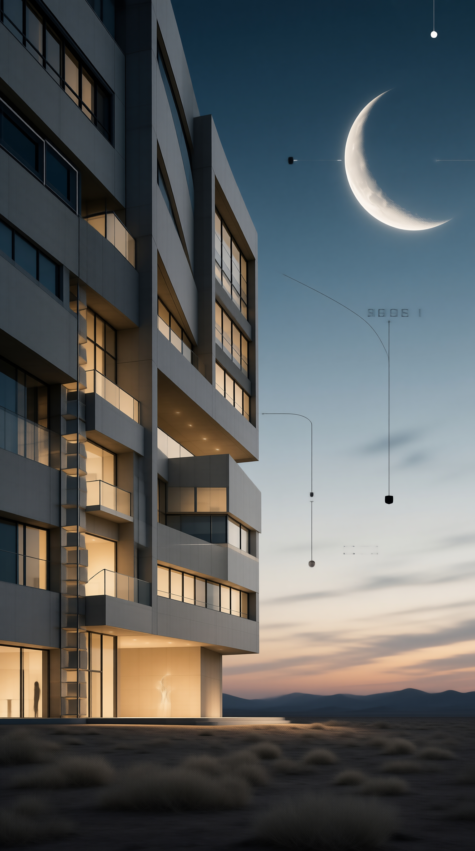 Modern Building at Night