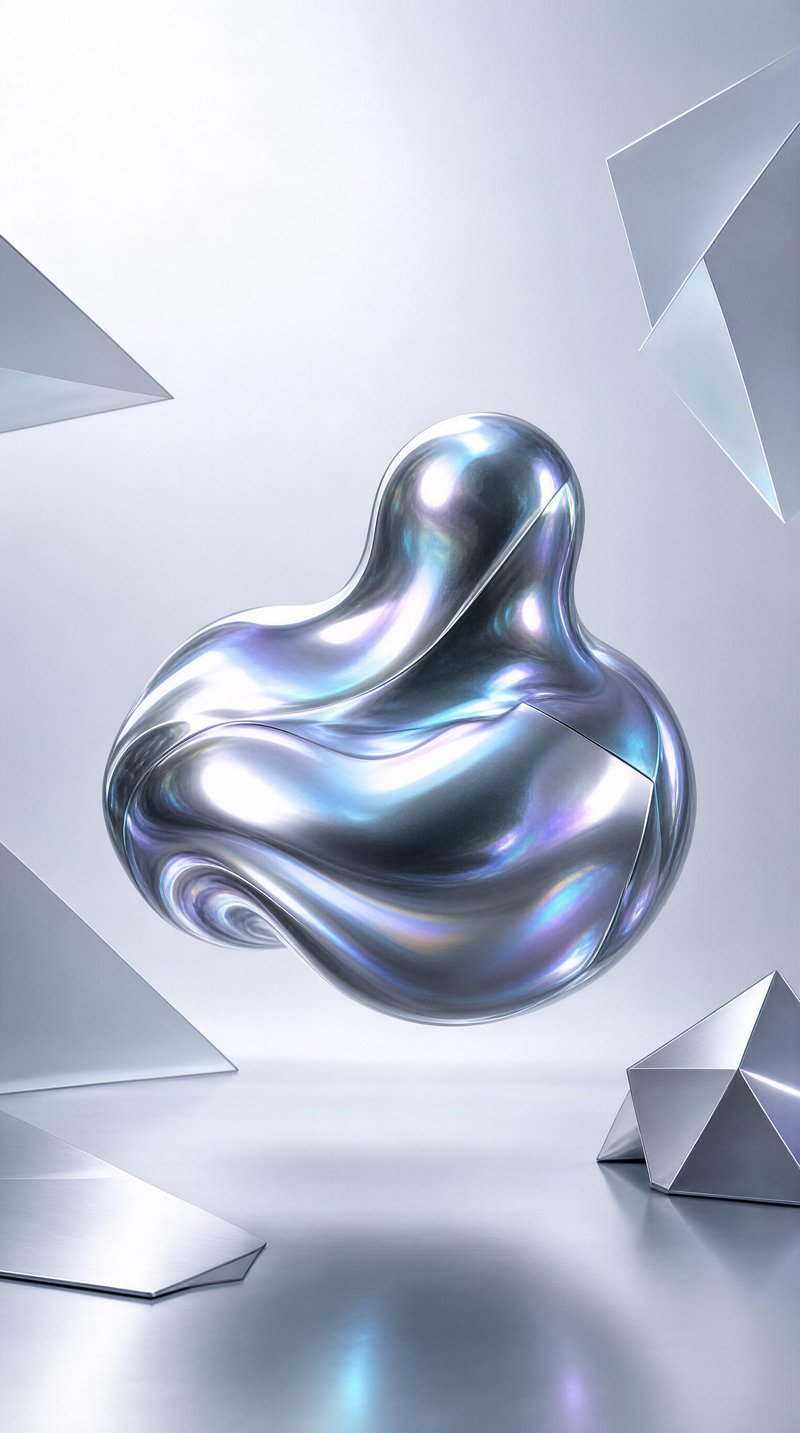 Liquid Chrome Abstract Blob