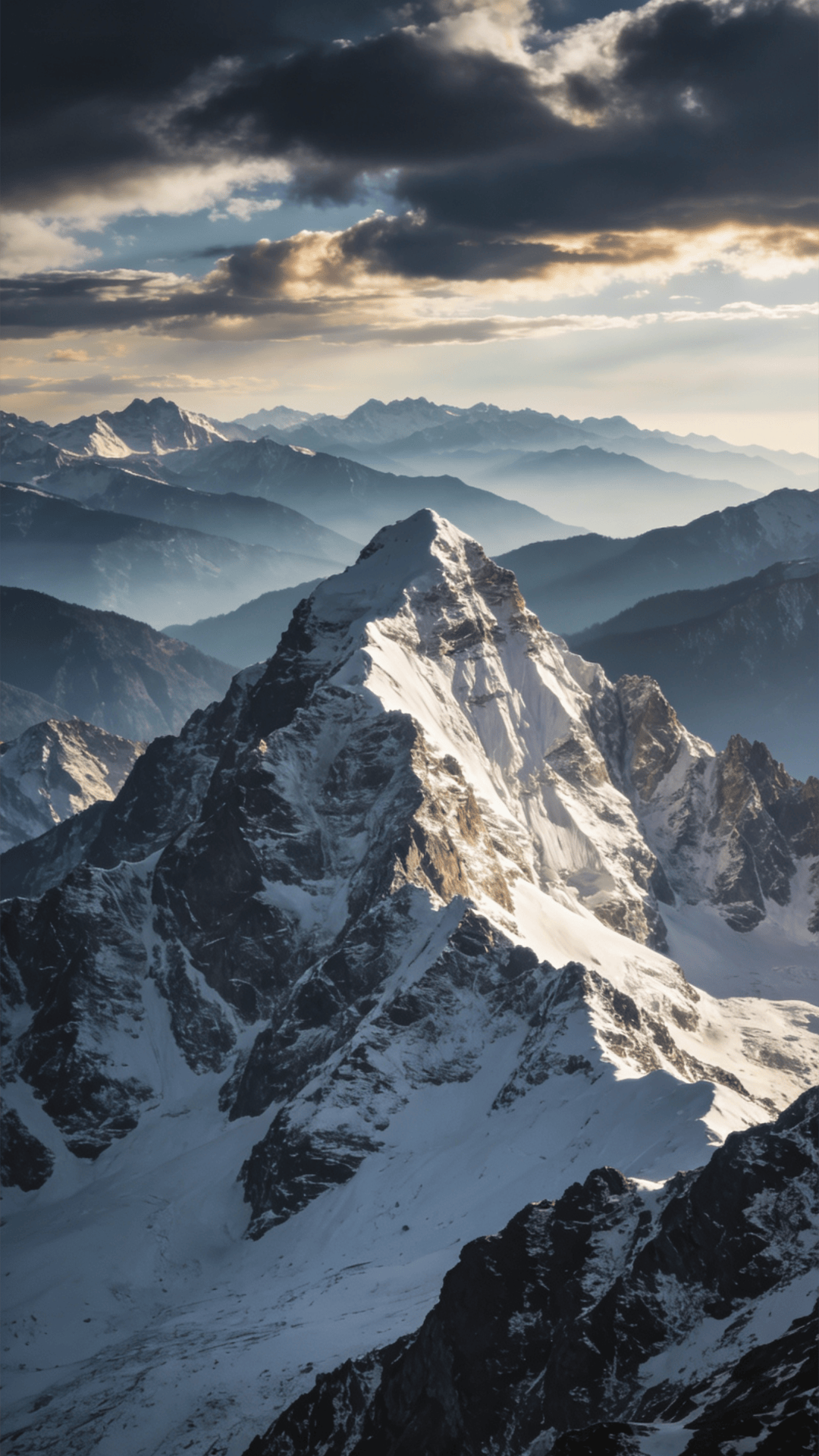 Layered Alpine Ridges in Clear Air