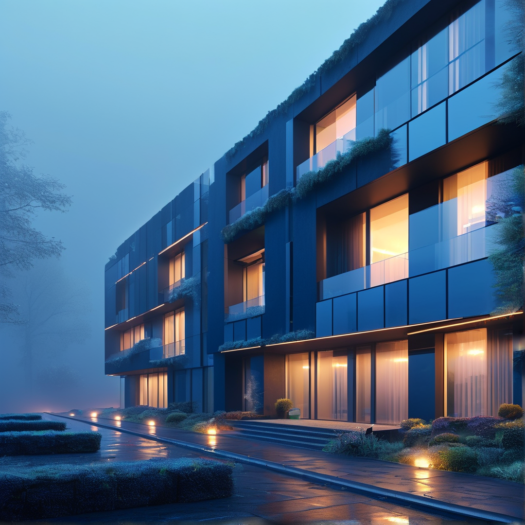 Modern Building at Dusk