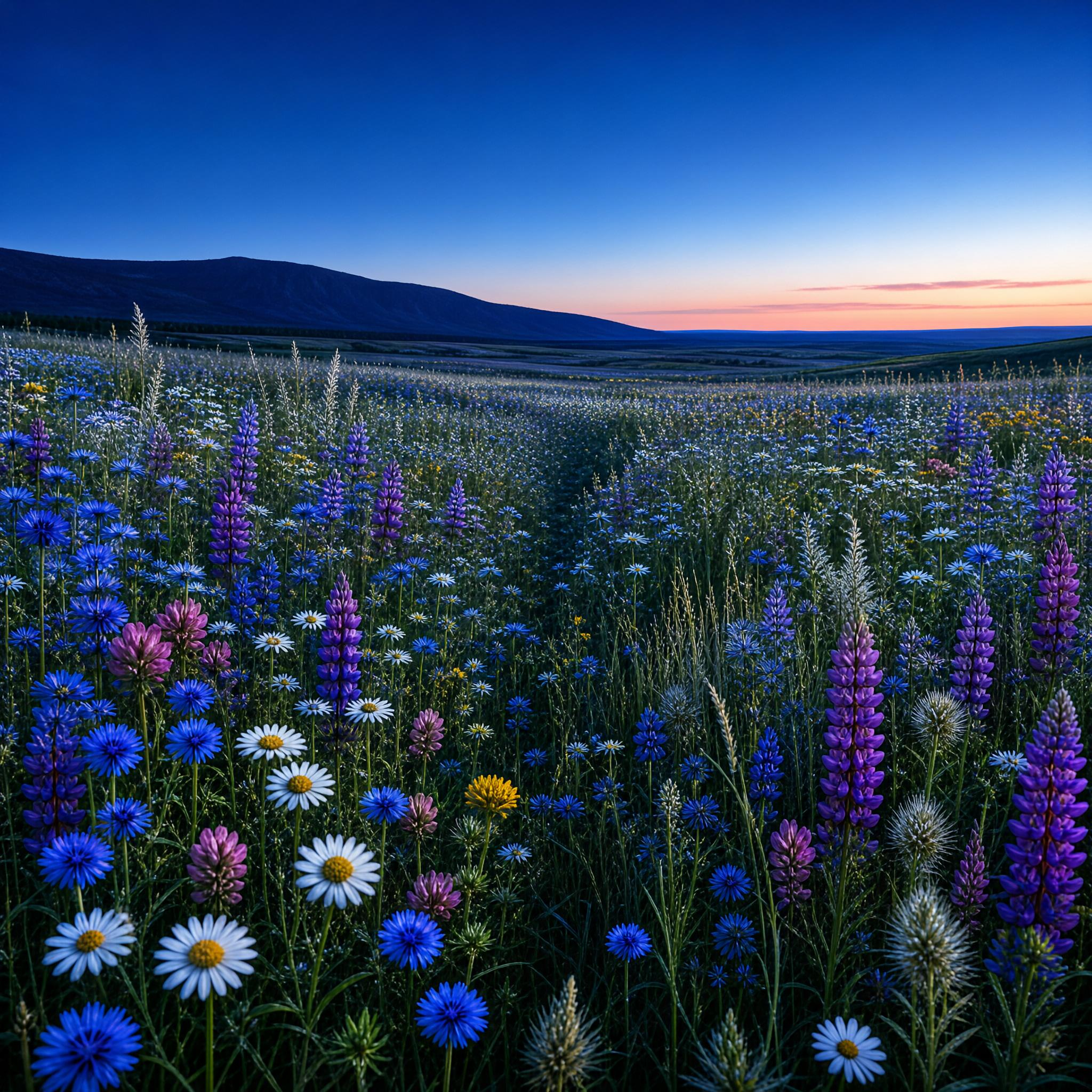 Wildflower Field at Dusk
