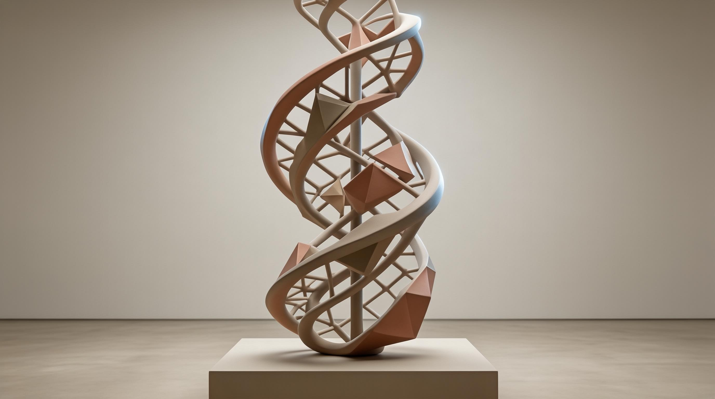 Abstract Spiral Geometric Sculpture