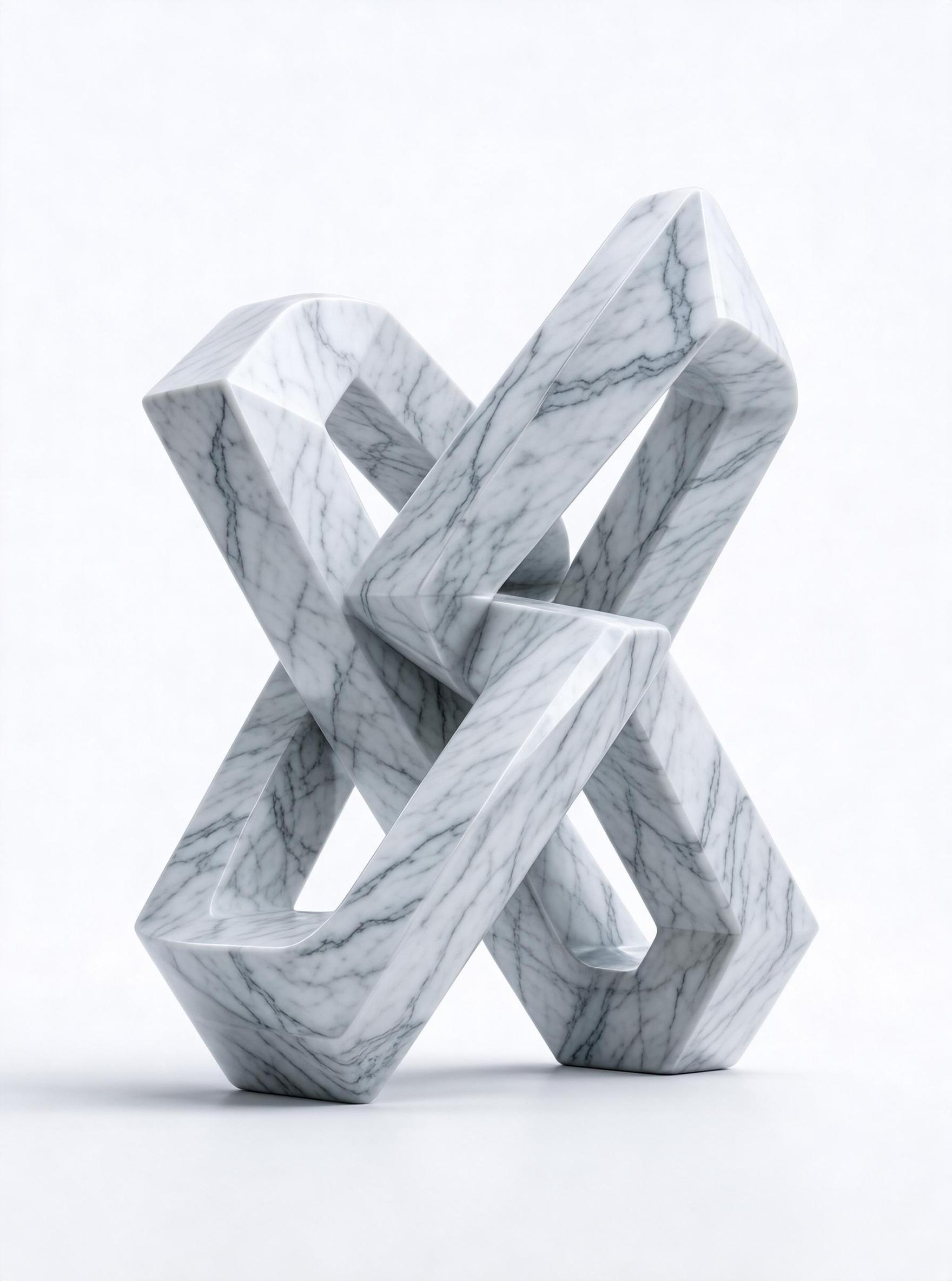 Marble X - shaped Sculpture