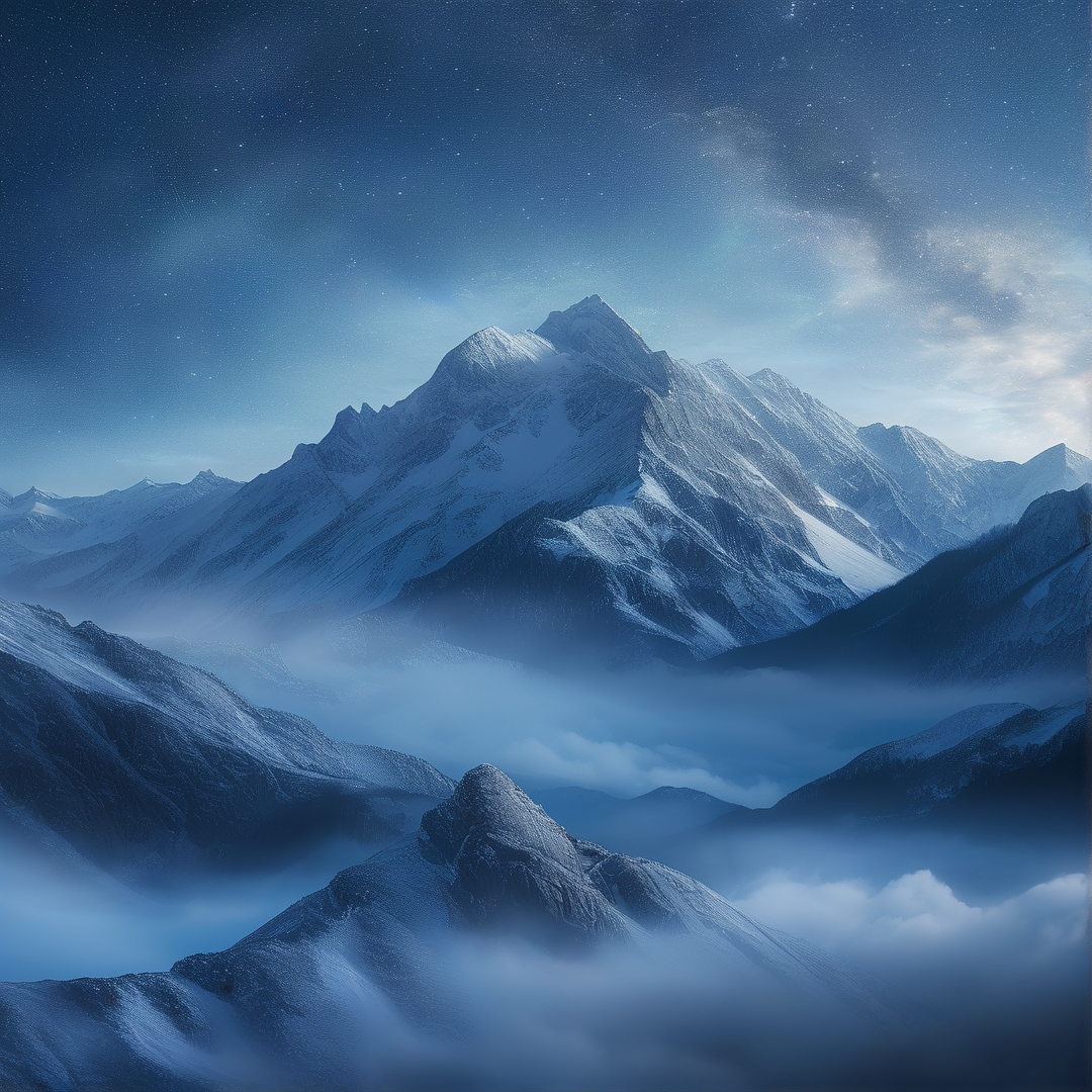 Starry Night Over Snowy Peaks