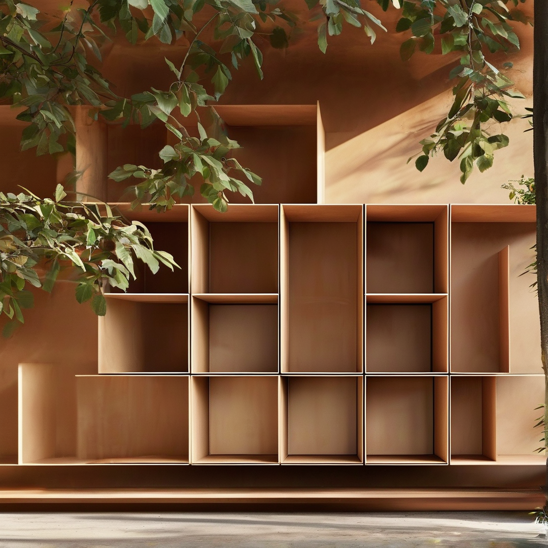 Wooden Shelving with Greenery