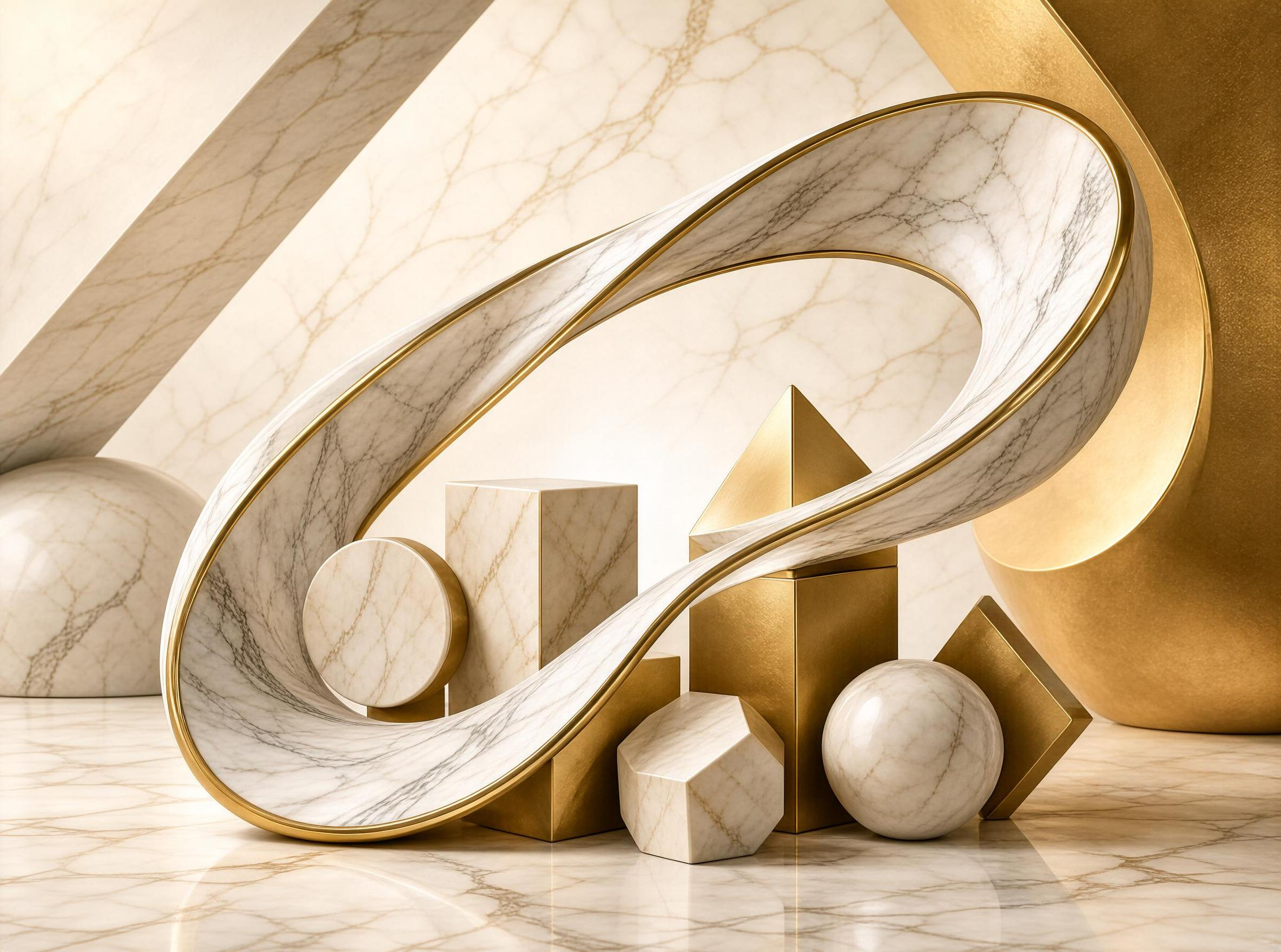 Marble and Gold Geometry