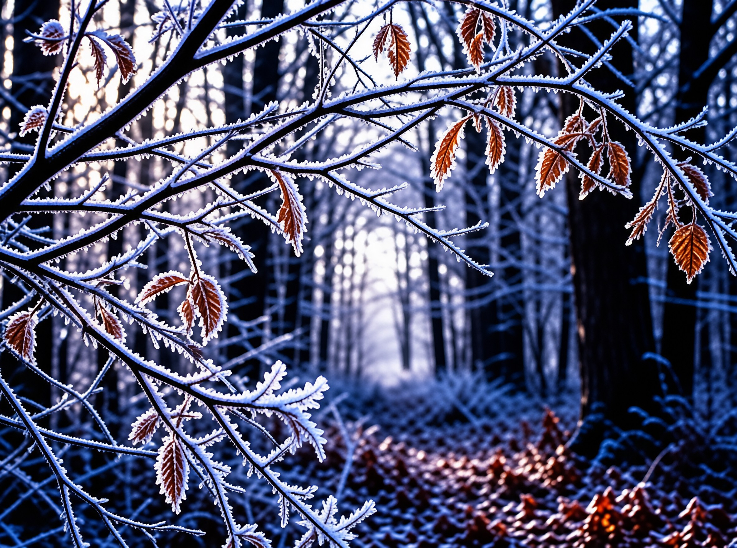Frozen Branches in Winter
