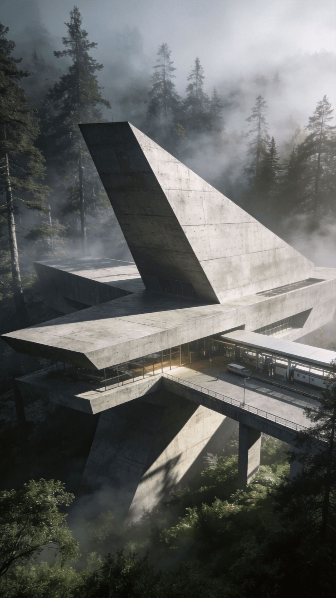 Terminal in Misty Forest