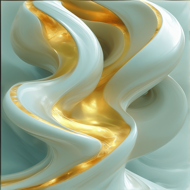 Abstract Liquid Gold and Cream