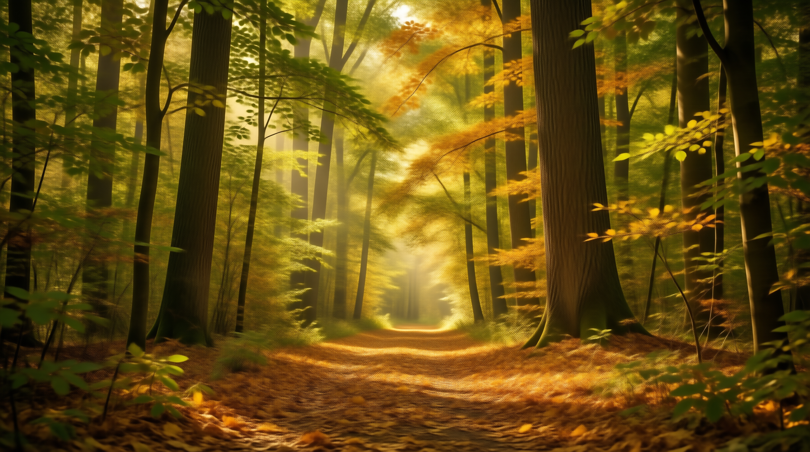 Golden Autumn Forest Path
