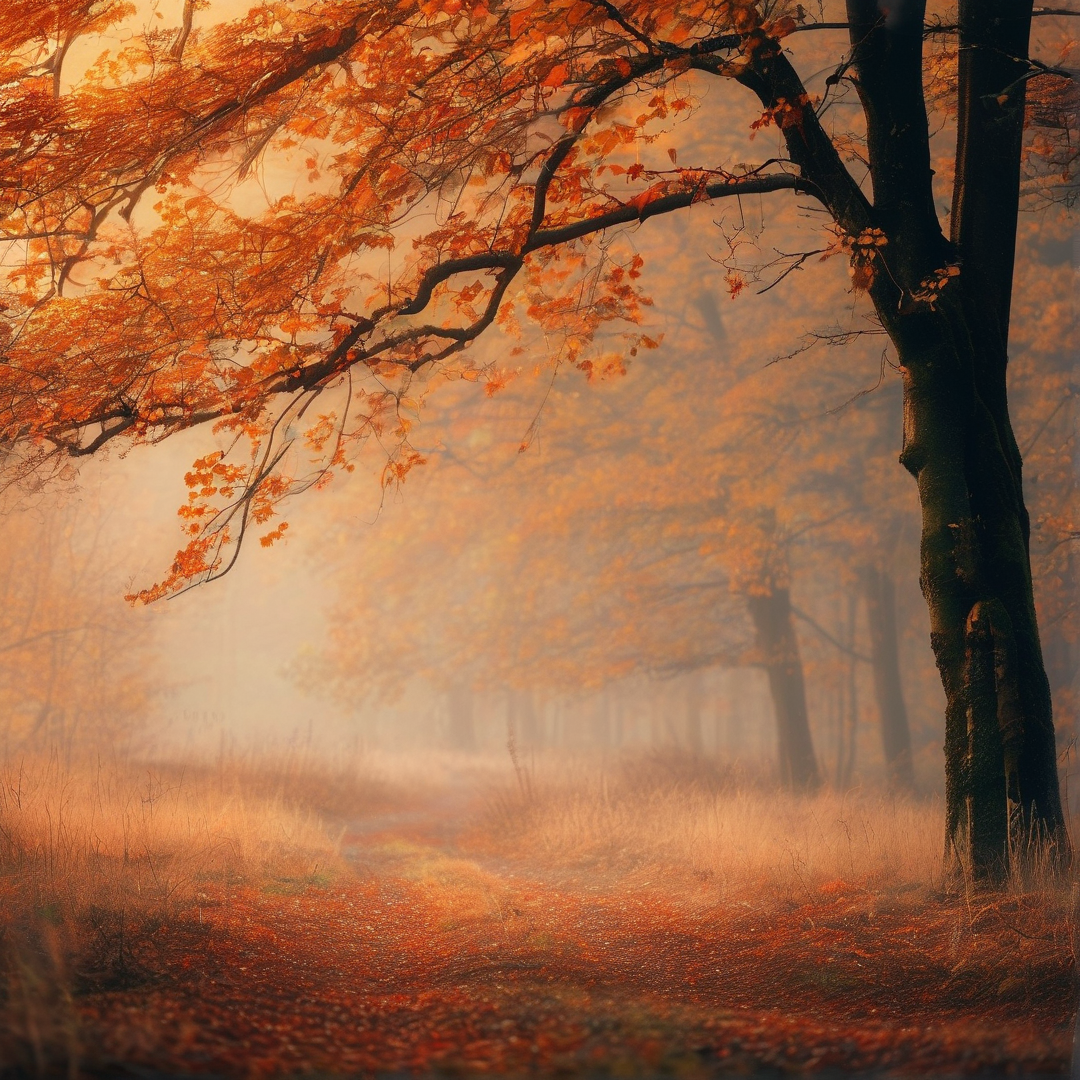 Misty Autumn Forest