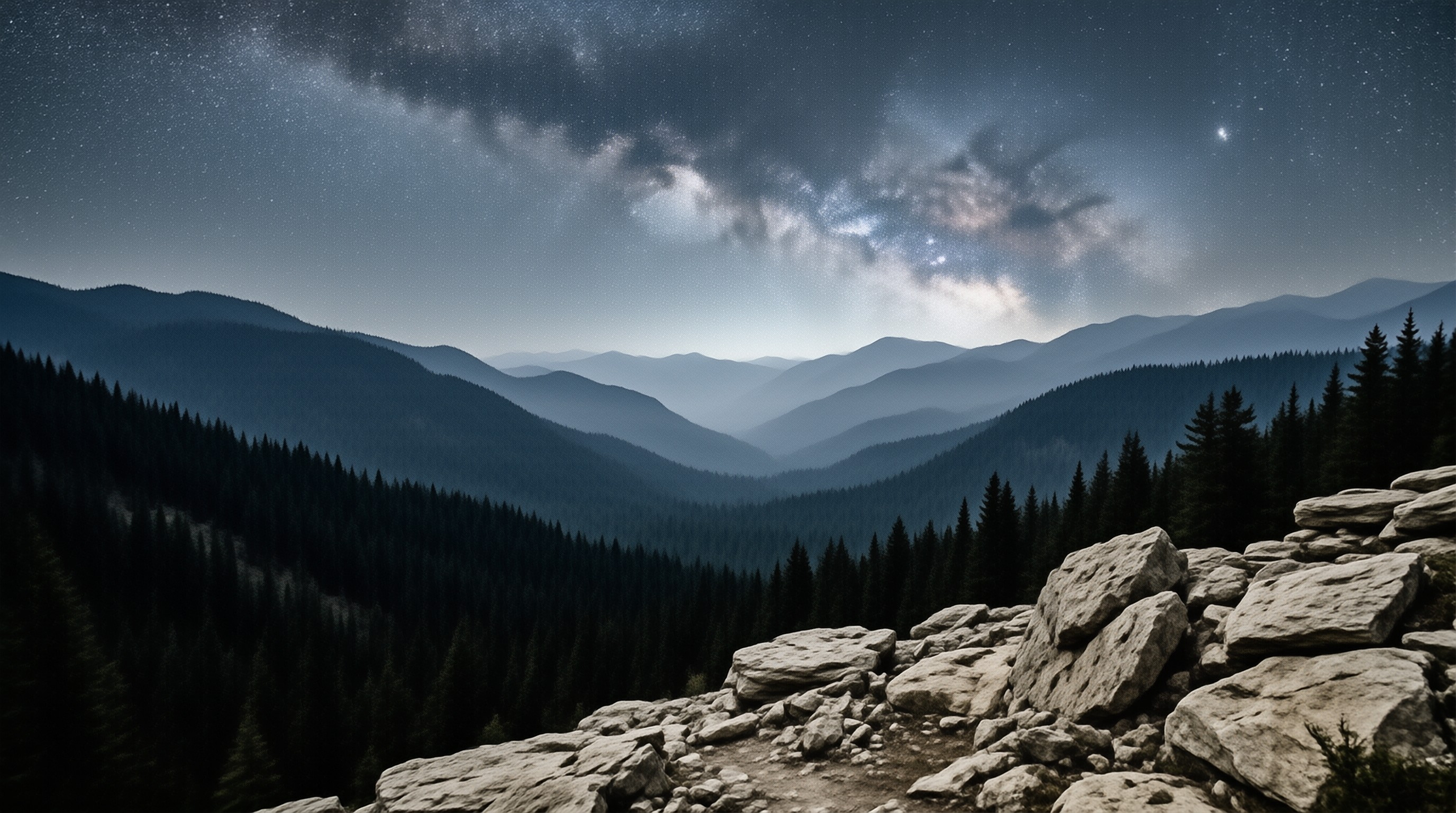 Milky Way Over Mountains