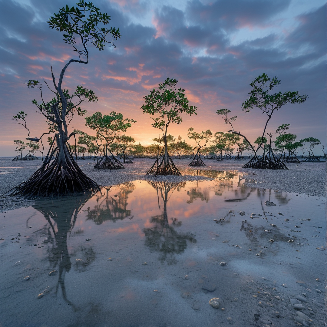 Mangrove Forest at Sunset