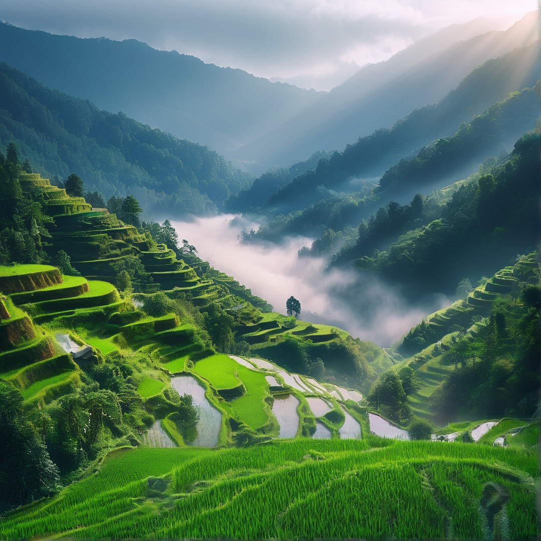 Misty Rice Terraces